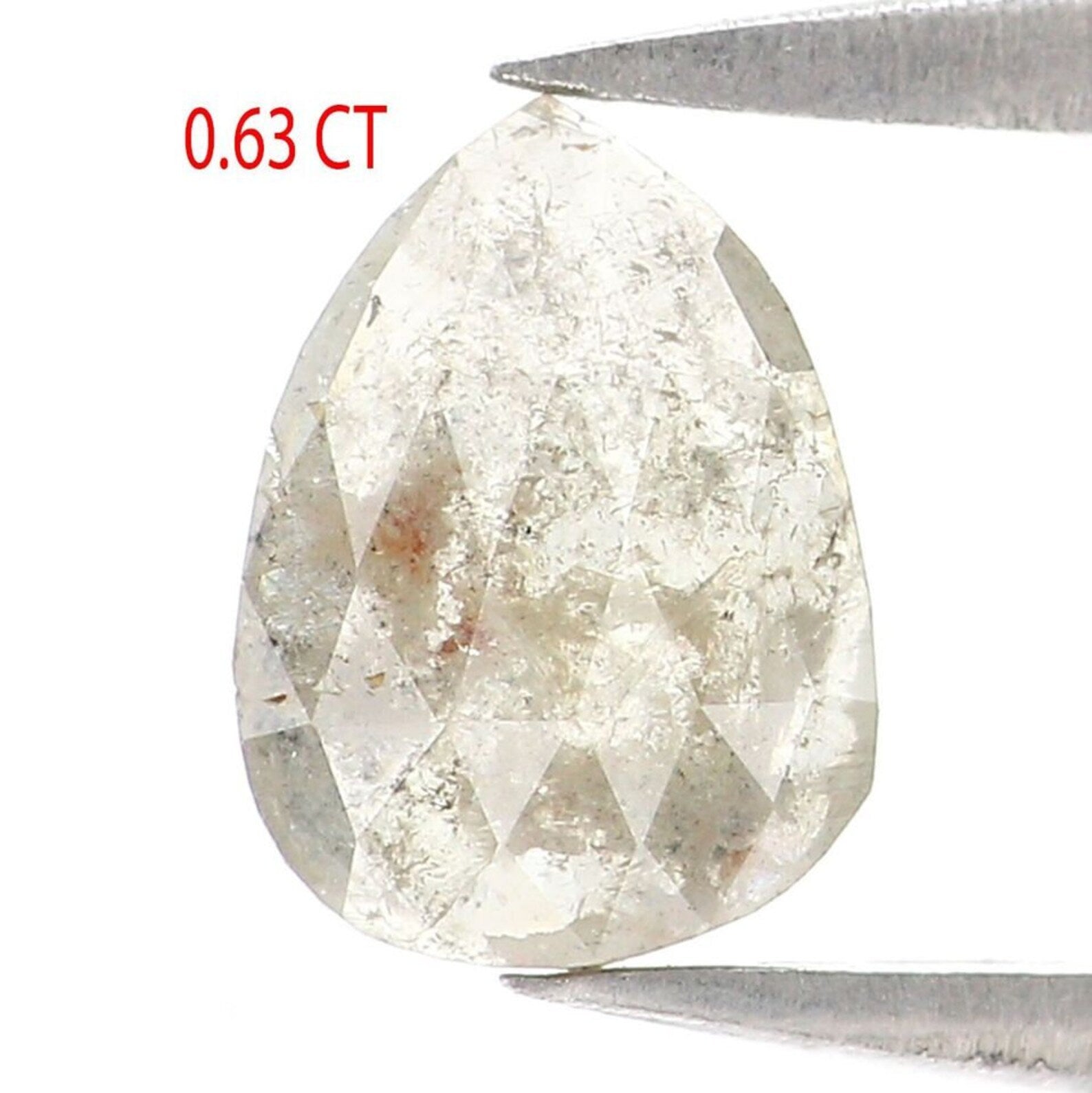 0.63 CT Natural Loose Pear Diamond Grey Color Pear Cut Diamond Natural Loose Diamond 7.20 MM Pear Rose Cut Diamond Pear Shape Diamond NQ8563