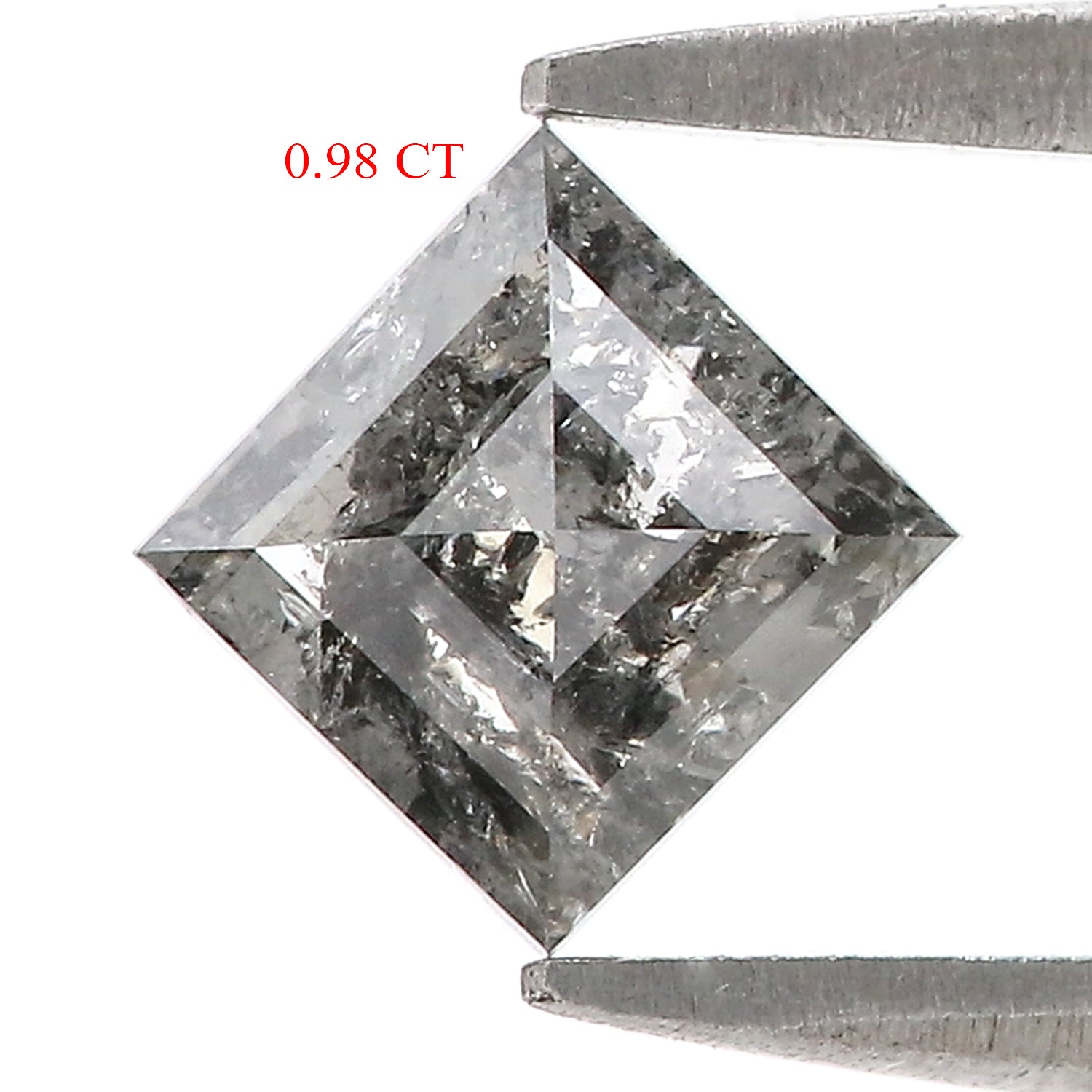 0.98 CT Natural Loose Kite Shape Diamond Salt And Pepper Kite Cut Diamond 7.70 MM Black Grey Color Kite Shape Rose Cut Diamond QL9339
