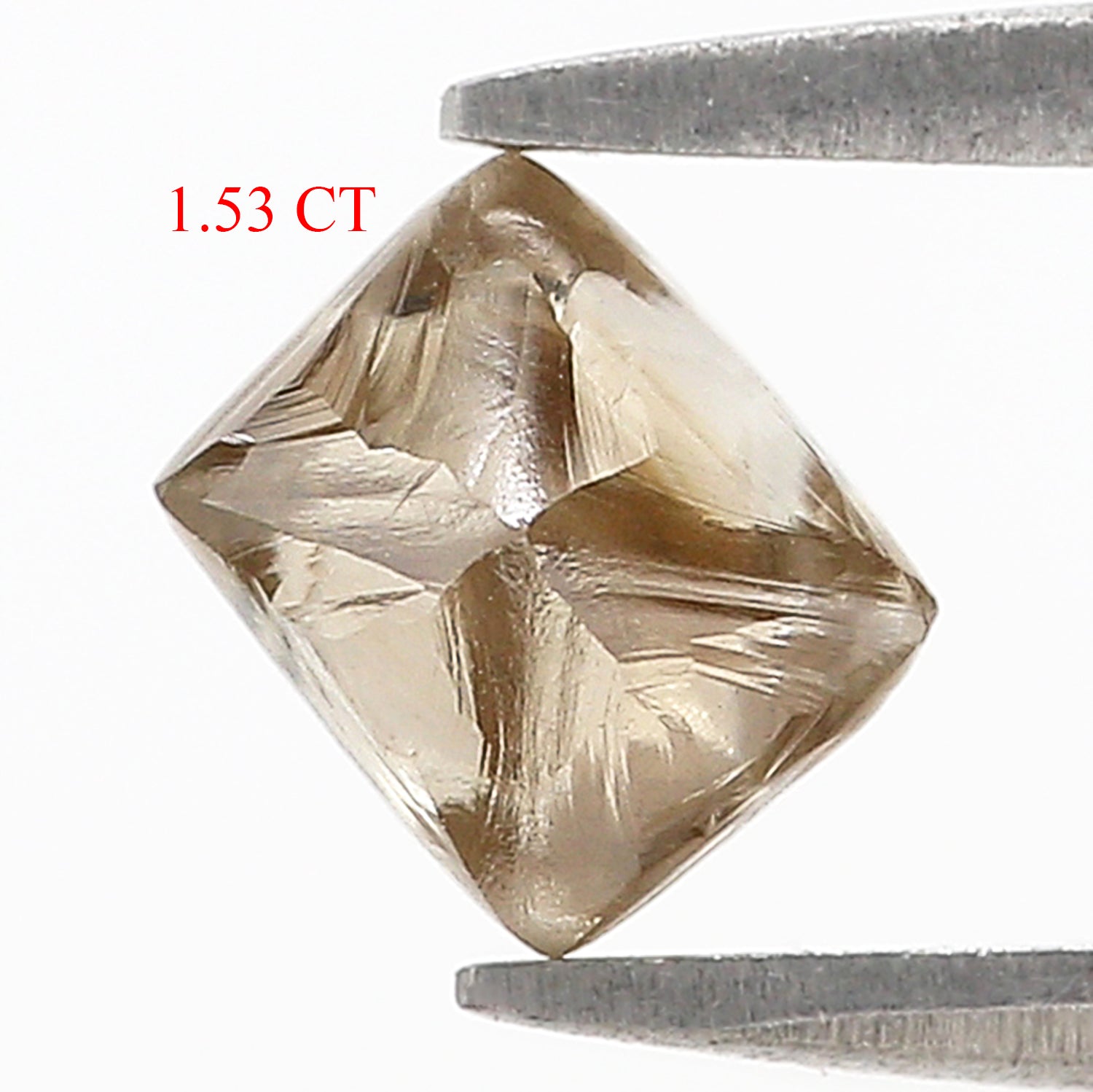 1.53 CT Natural Loose Rough Shape Diamond Brown Color Irregular Cut Diamond 6.95 MM Natural Loose Brown Color Rough UnCut Diamond L3534