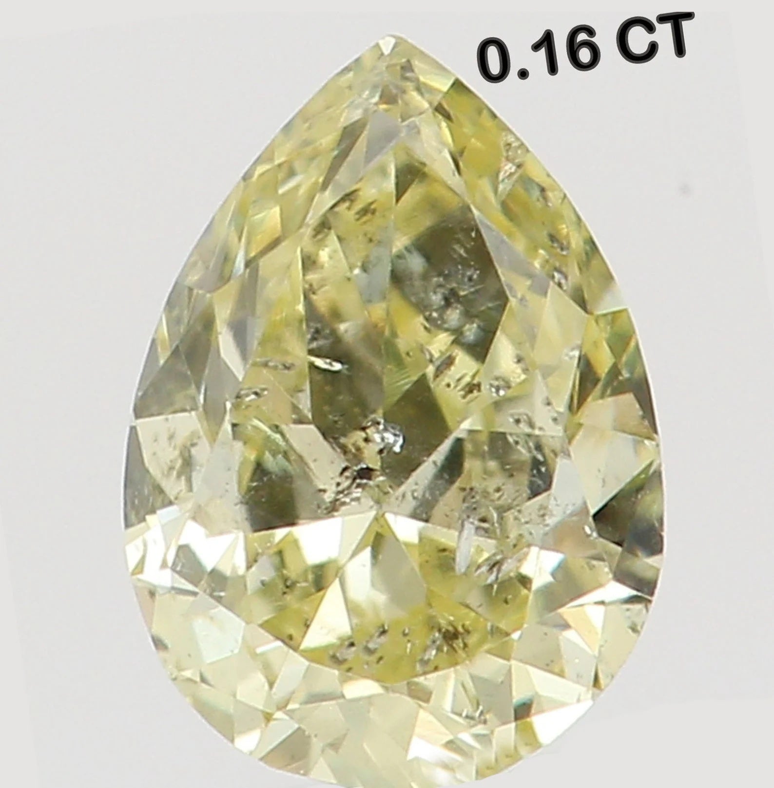 0.16 Ct Natural Loose Diamond Pear Yellow Color I2 Clarity 4.70 MM N7479