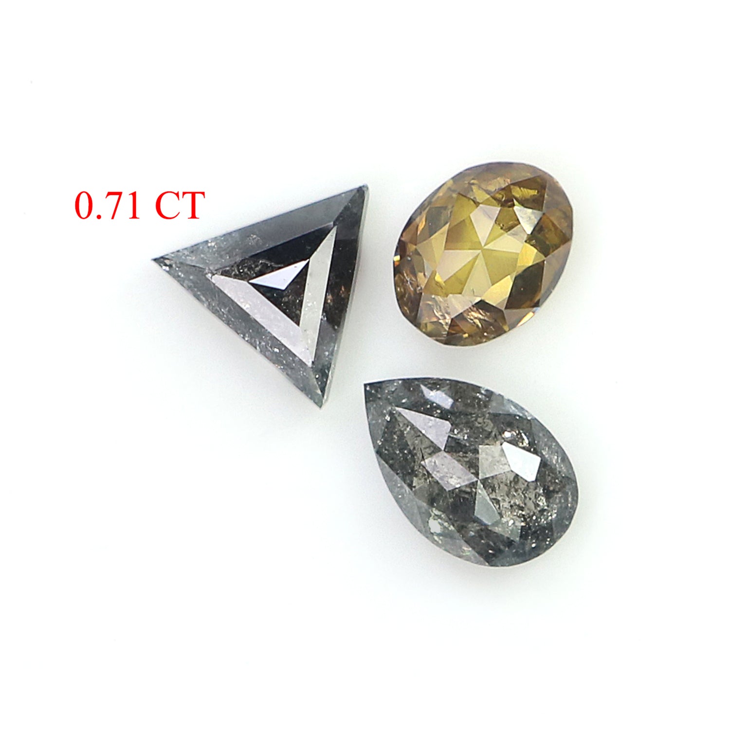 0.71 CT Natural Loose Mix Shape Diamond Salt And Pepper Mix Shape Diamond 4.25 MM Black Grey Color Mix Shape Shape Rose Cut Diamond QL1186