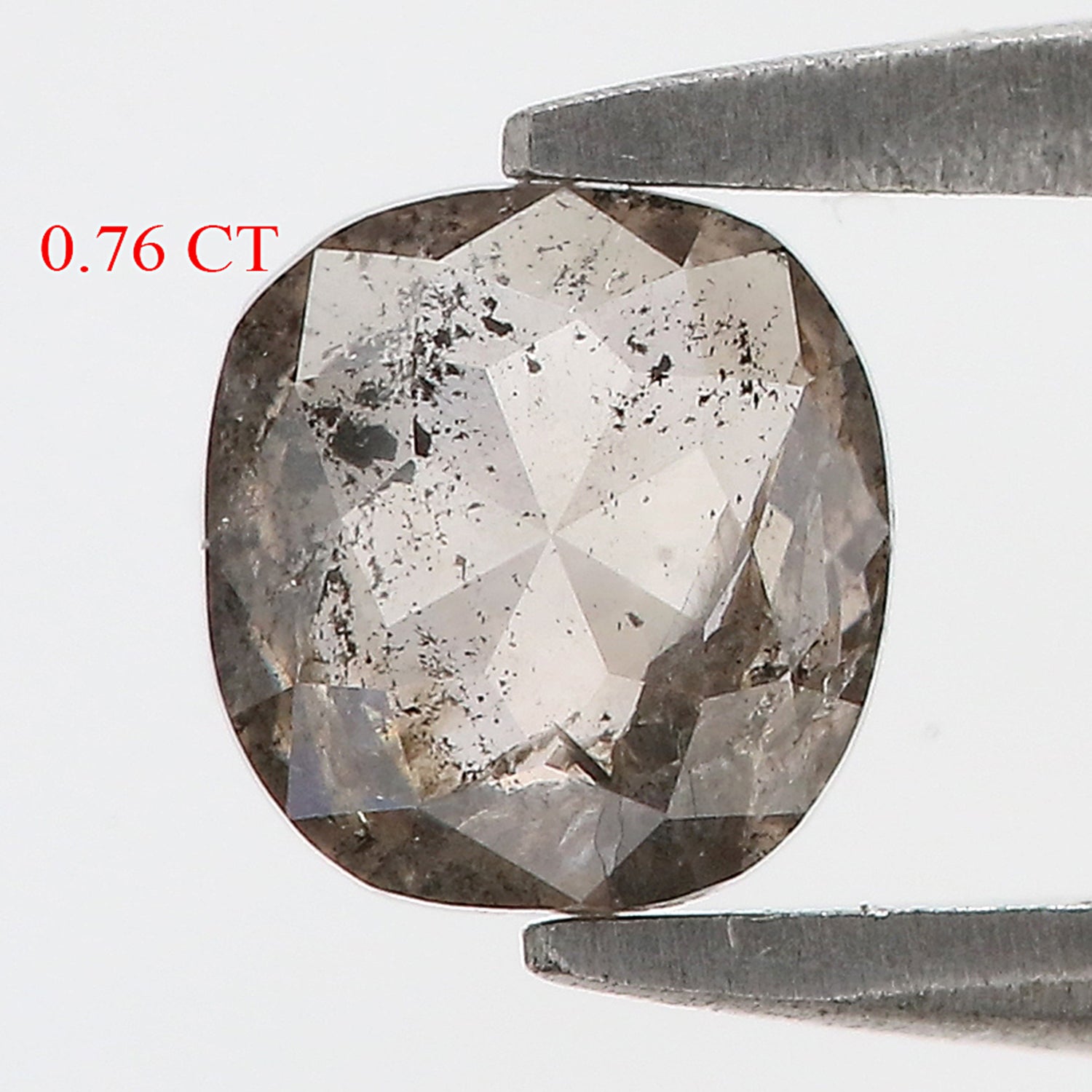 0.76 CT Natural Loose Cushion Shape Diamond Salt And Pepper Cushion Shape Diamond 5.65 MM Black Grey Color Cushion Rose Cut Diamond QL533