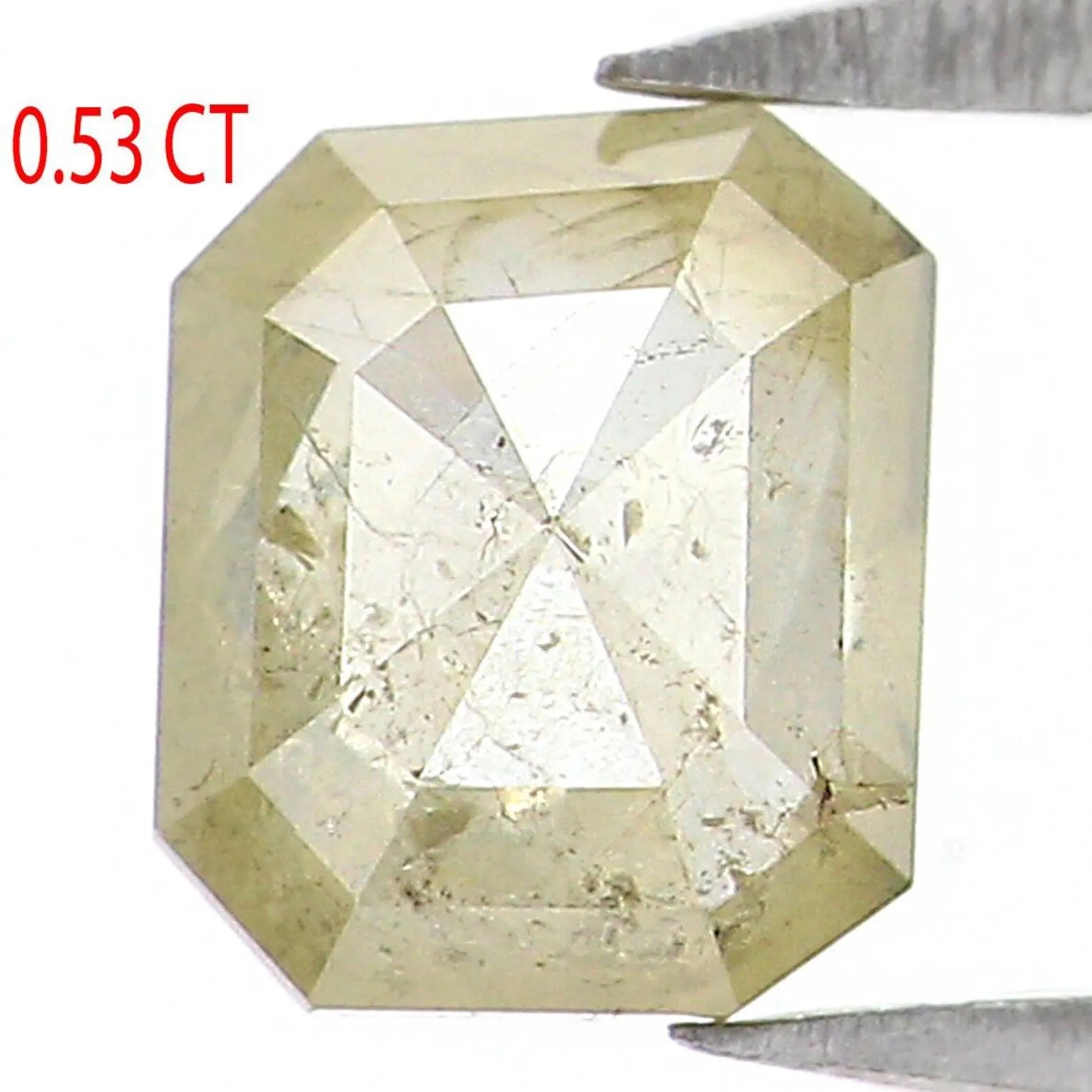 0.53 CT Natural Loose Emerald Shape Diamond Yellow Color Emerald Diamond 5.50 MM Natural Loose Yellow Color Emerald Rose Cut Diamond NQ9651