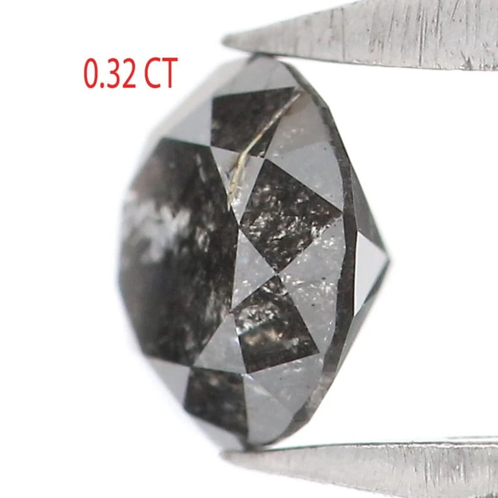 0.32 CT Natural Loose Round Shape Diamond Salt And Pepper Round Diamond 4.30 MM Natural Black Grey Color Round Brilliant Cut Diamond NQ8719