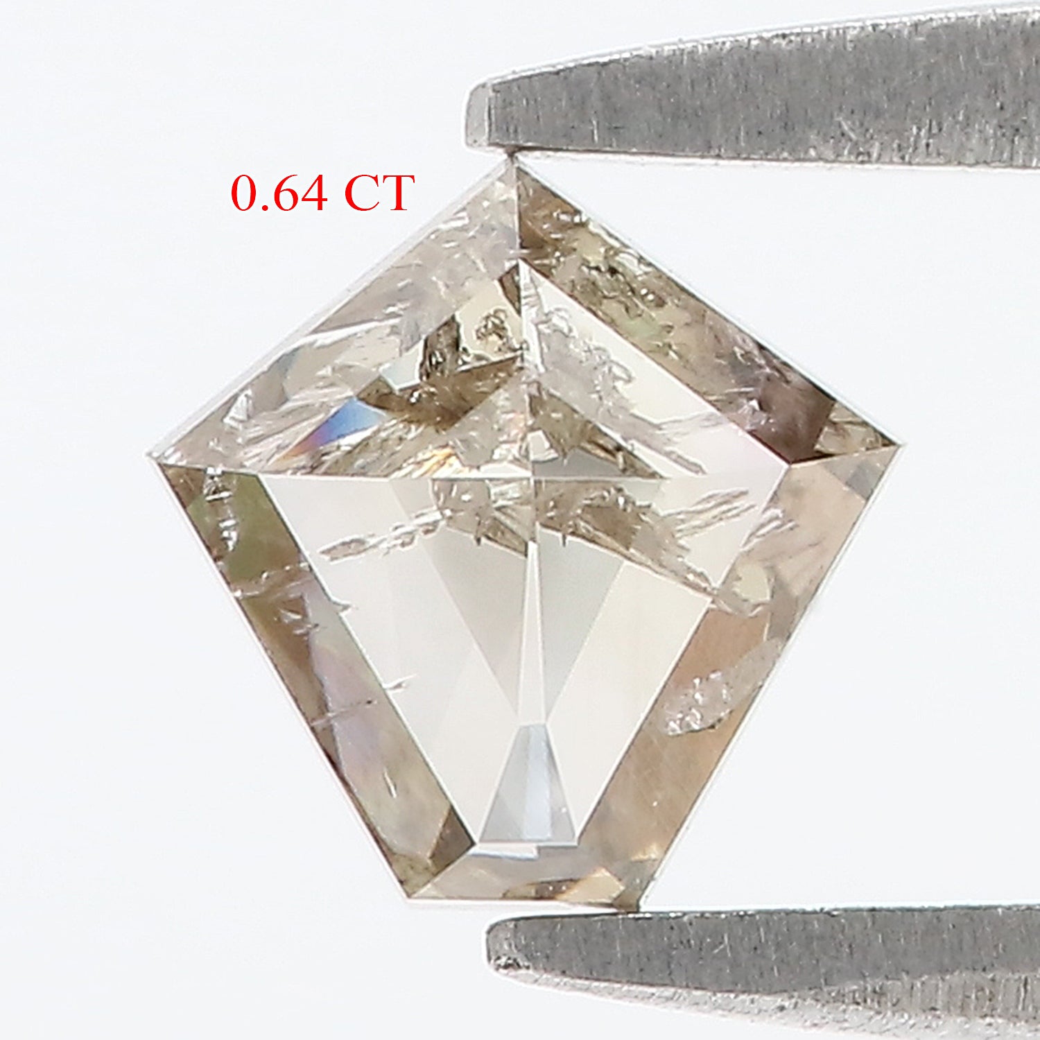 0.64 Ct Natural Loose Pentagon Shape Diamond Brown Color Pentagon Cut Diamond 5.95 MM Natural Brown Color Pentagon Rose Cut Diamond LQ9583