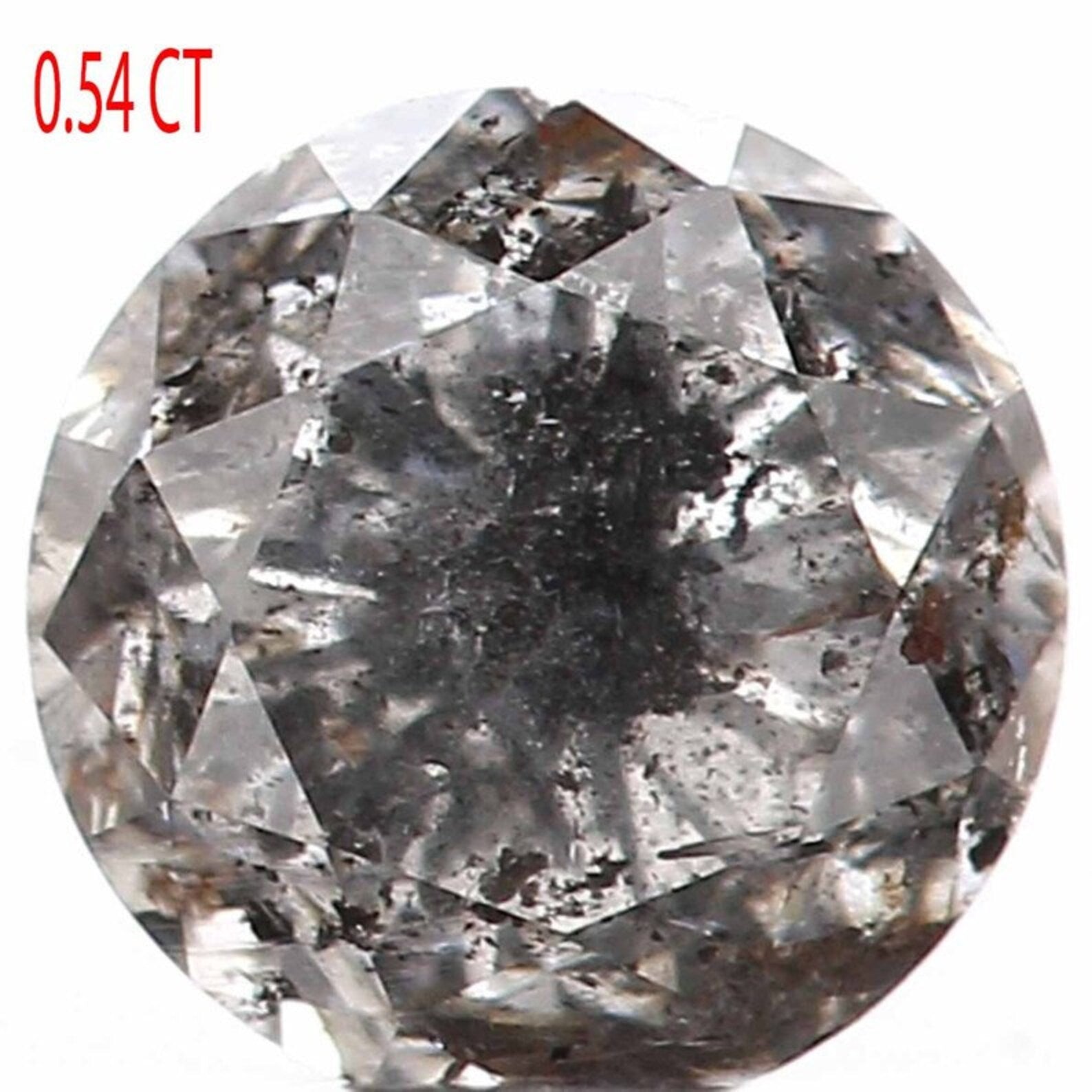 0.54 CT Natural Loose Round Shape Diamond Salt And Pepper Round Diamond 4.80 MM Natural Black Grey Color Round Brilliant Cut Diamond NQ800