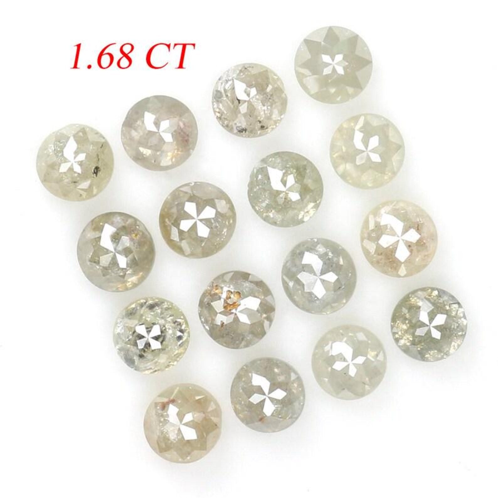 1.68 CT Natural Loose Round Shape Diamond Grey Color Round Diamond 2.60 MM Natural Loose Diamond Grey Color Round Rose Cut Diamond NQ7145