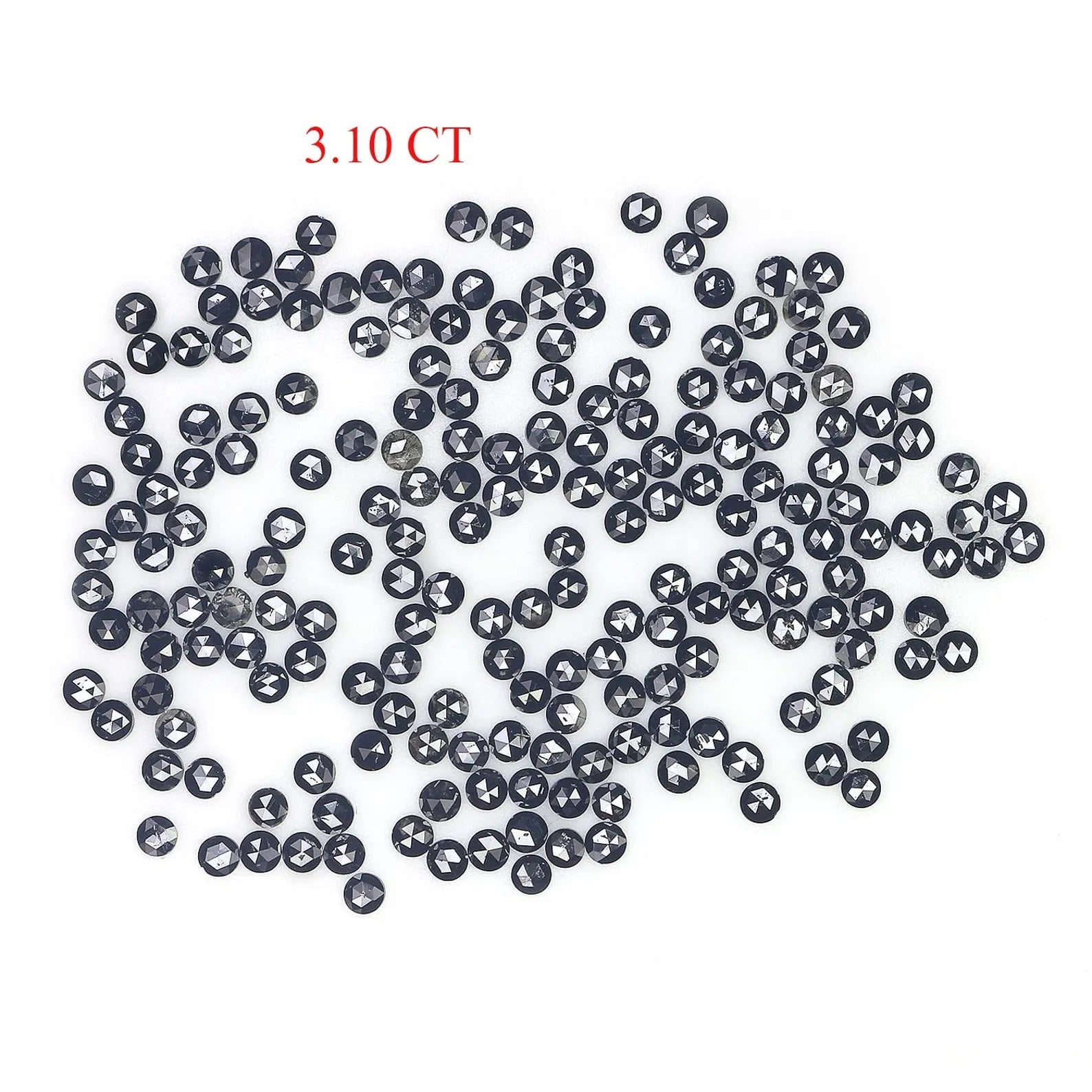 3.10 Ct Natural Loose Round Shape Diamond Black Color Round Diamond 1.55 MM Natural Loose Diamond Black Color Round Rose Cut Diamond NQ1823