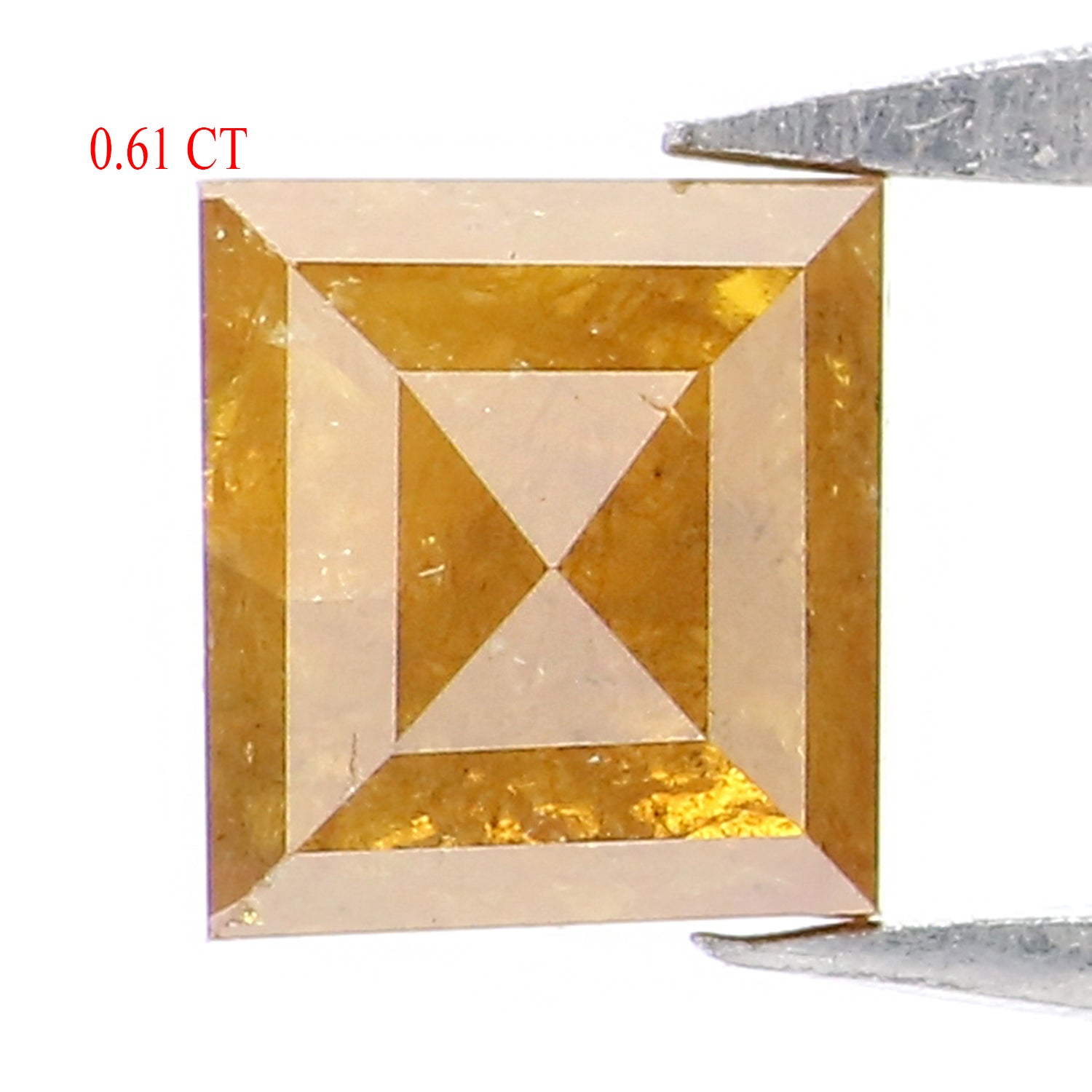 0.61 CT Natural Loose Square Shape Diamond Yellow Color Square Diamond 4.80 MM Natural Loose Yellow Diamond Square Rose Cut Diamond LQ6755