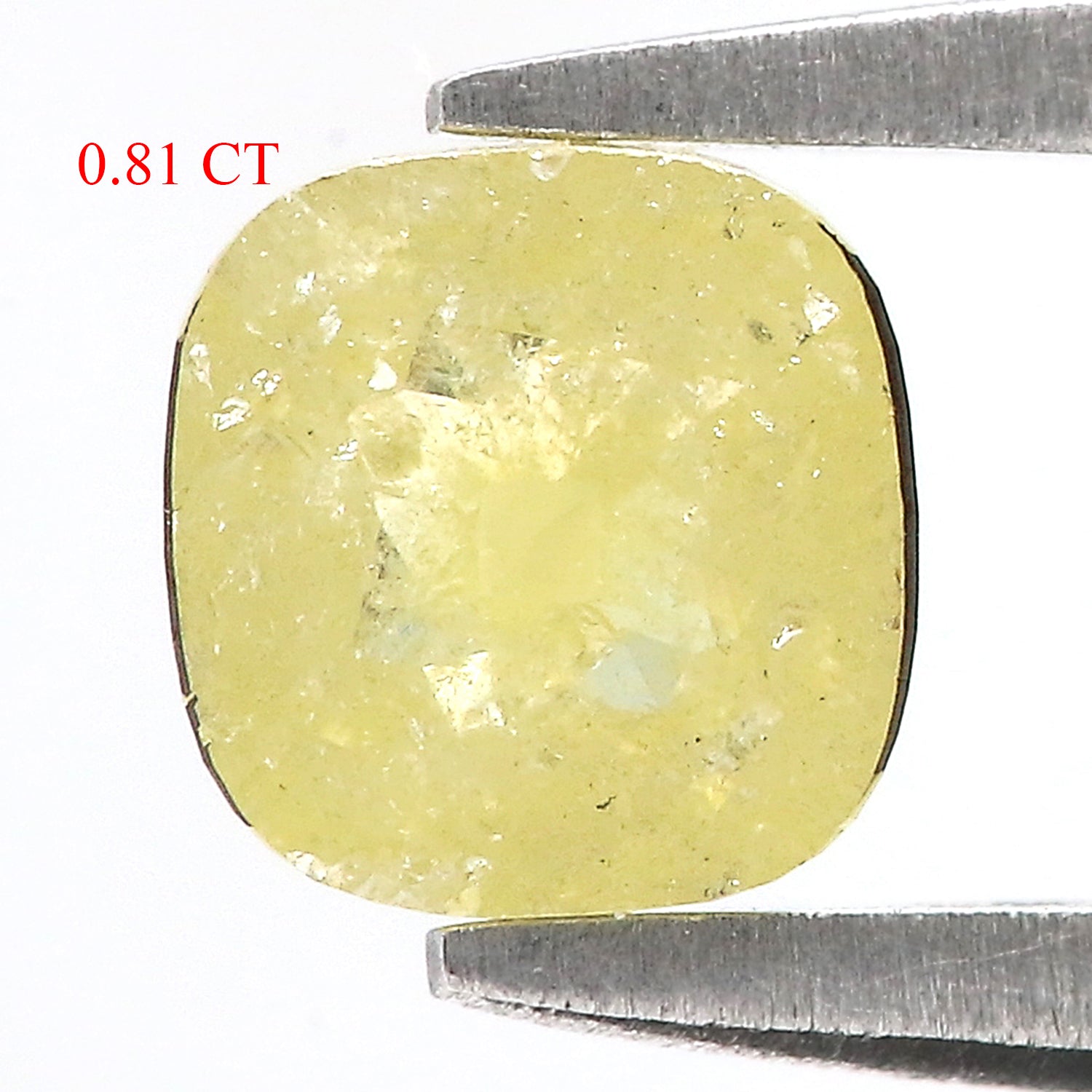 0.81 CT Natural Loose Cushion Shape Diamond Yellow Color Cushion Cut Diamond 5.65 MM Natural Yellow Diamond Cushion Rose Cut Diamond QL9098