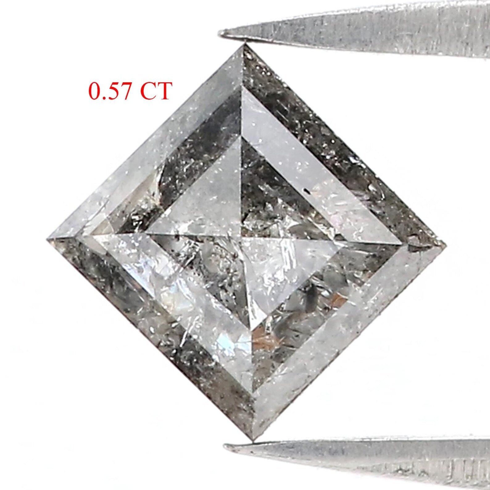 1.49 CT Natural Loose Diamond Kite Shape Diamond Salt And Pepper Diamond 8.85 MM Natural Loose Black Grey Kite Rose Cut Diamond QN863