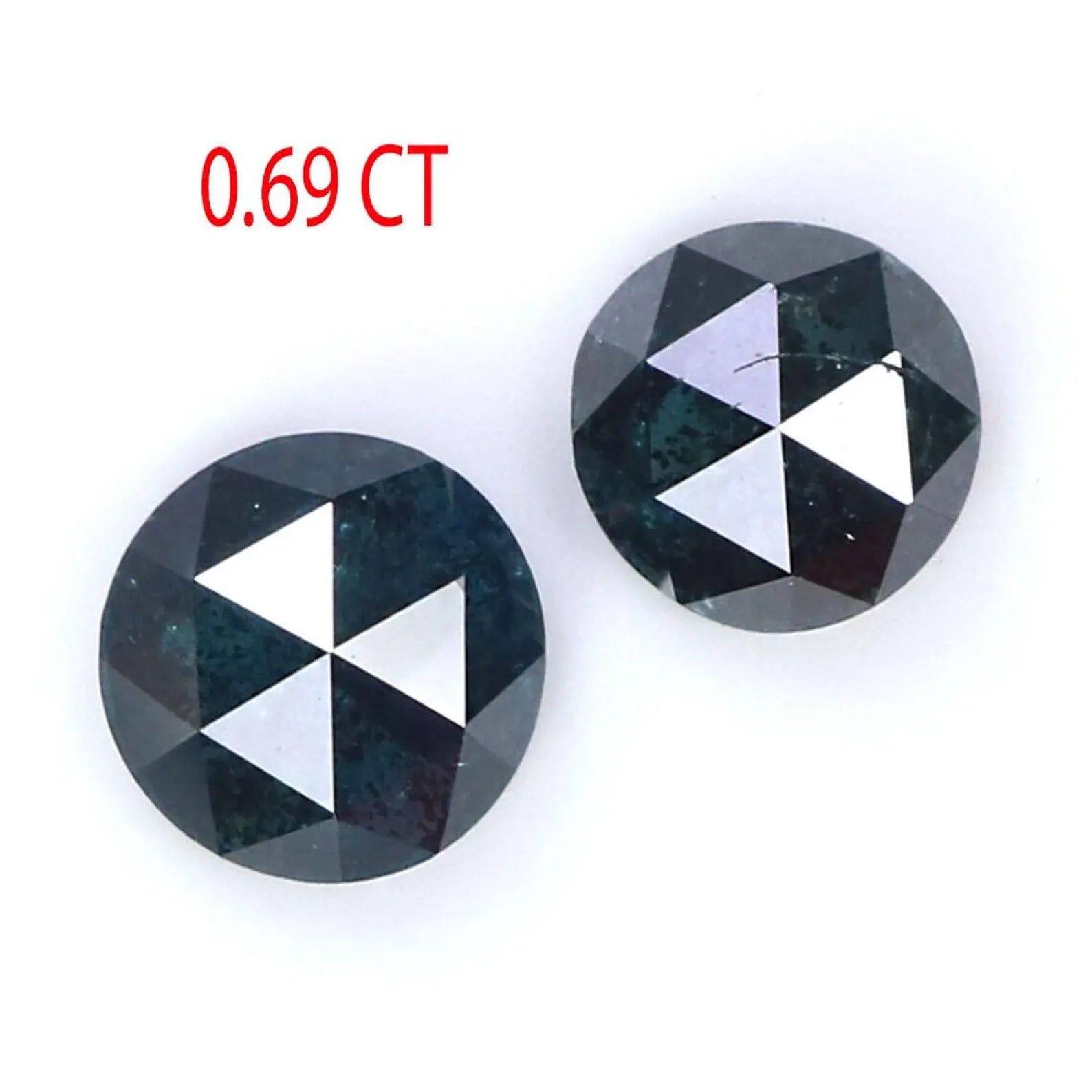 0.69 CT Natural Loose Round Cut Pair Diamond Blue Color Round Shape Diamond 4.40 MM Natural Diamond Blue Color Round Rose Cut Diamond NQ9384