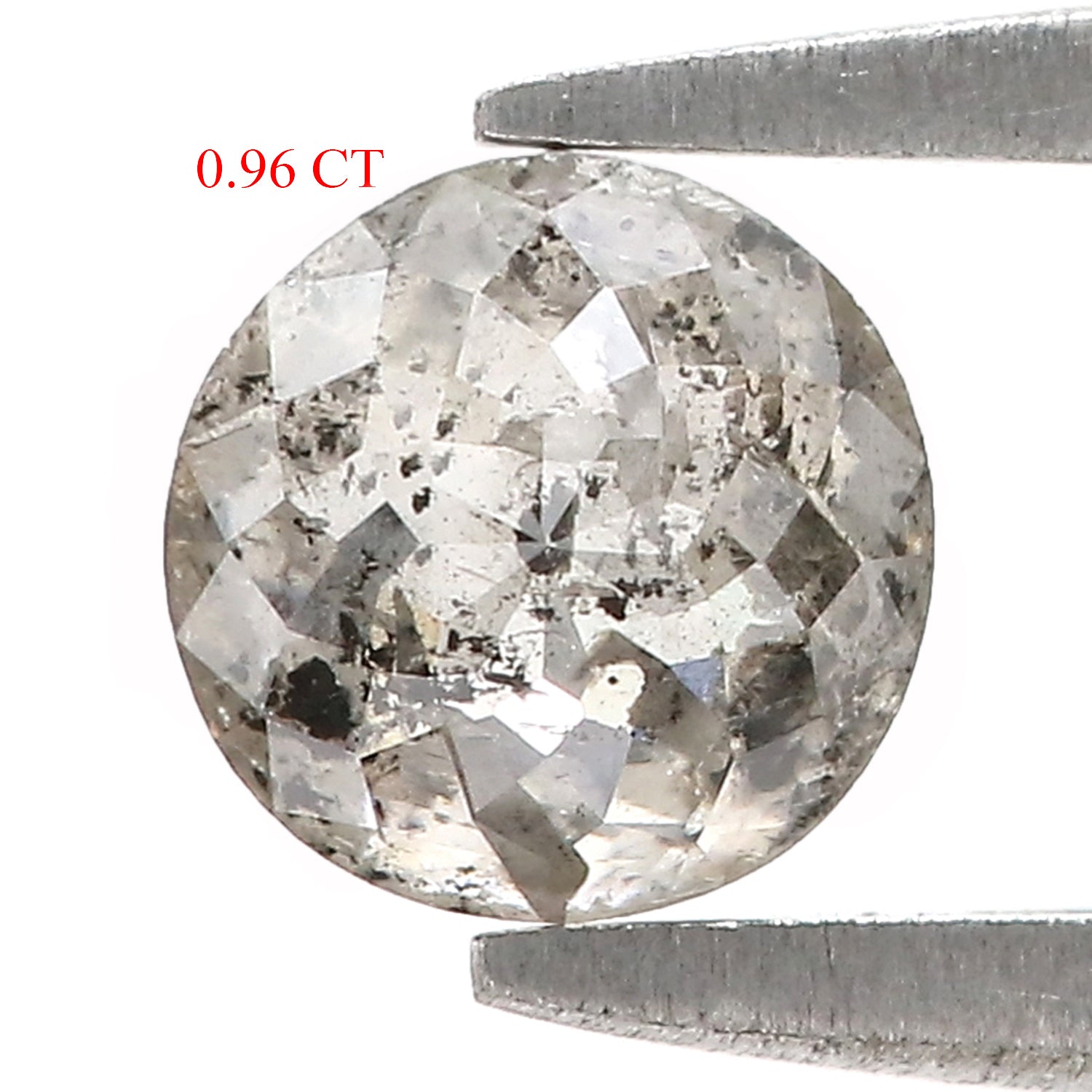 0.96 CT Natural Loose Round Rose Cut Diamond Salt And Pepper Round Diamond 5.70 MM Natural Loose Black Grey Color Rose Cut Diamond LQ9361