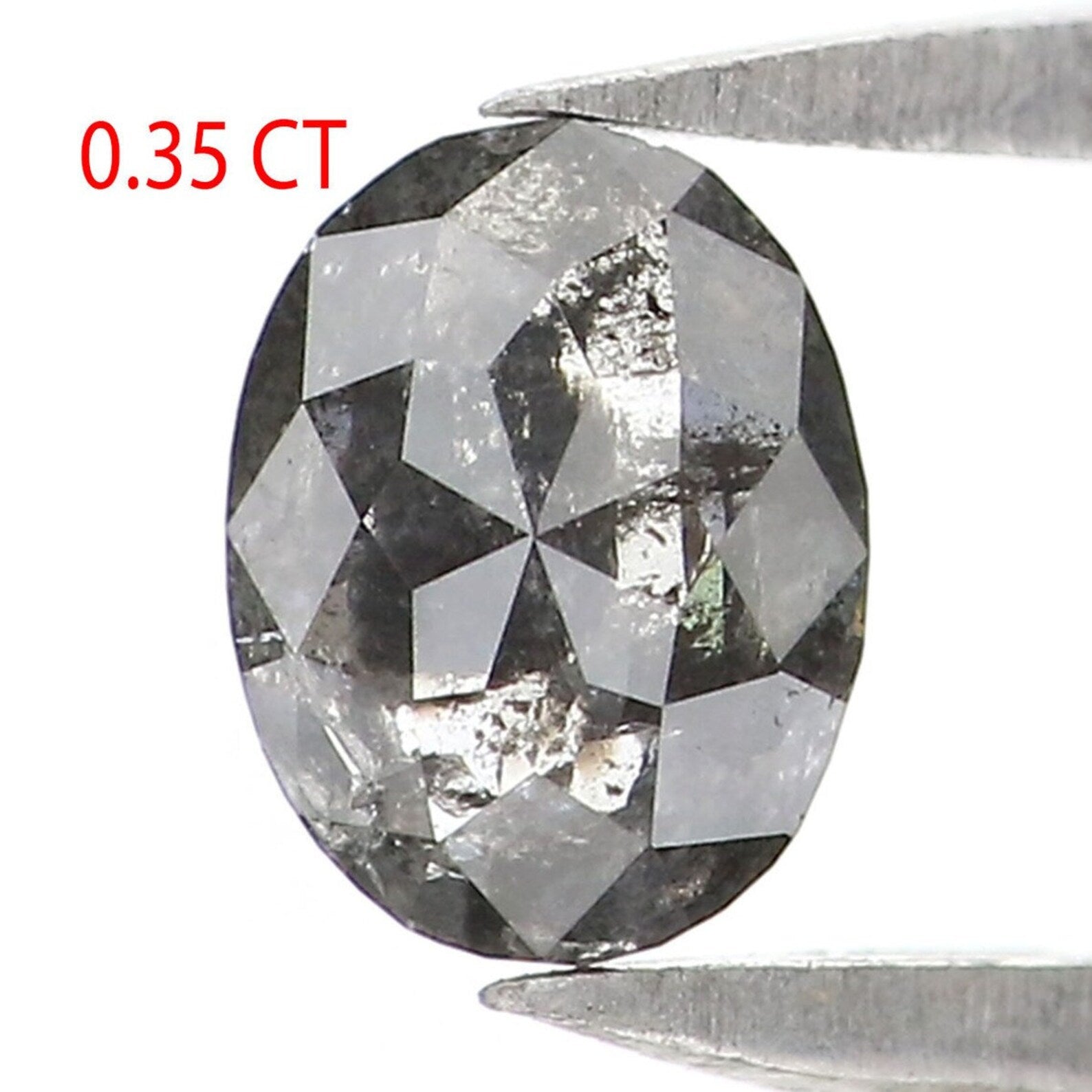 0.35 Ct Natural Loose Oval Shape Diamond Salt And Pepper Oval Diamond 5.15 MM Natural Diamond Black Grey Color Oval Rose Cut Diamond NQ2123