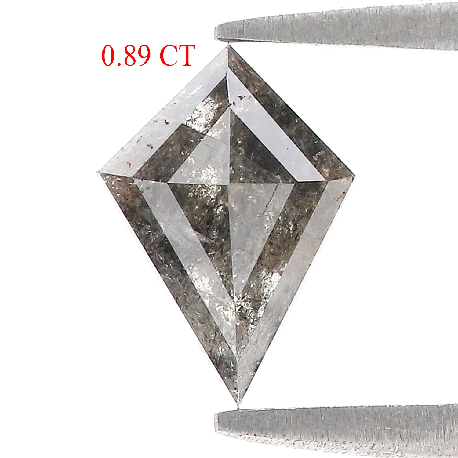 0.89 CT Natural Loose Kite Shape Diamond Salt And Pepper Kite Cut Diamond 9.10 MM Natural Loose Black Grey Color Kite Rose Cut Diamond L3434