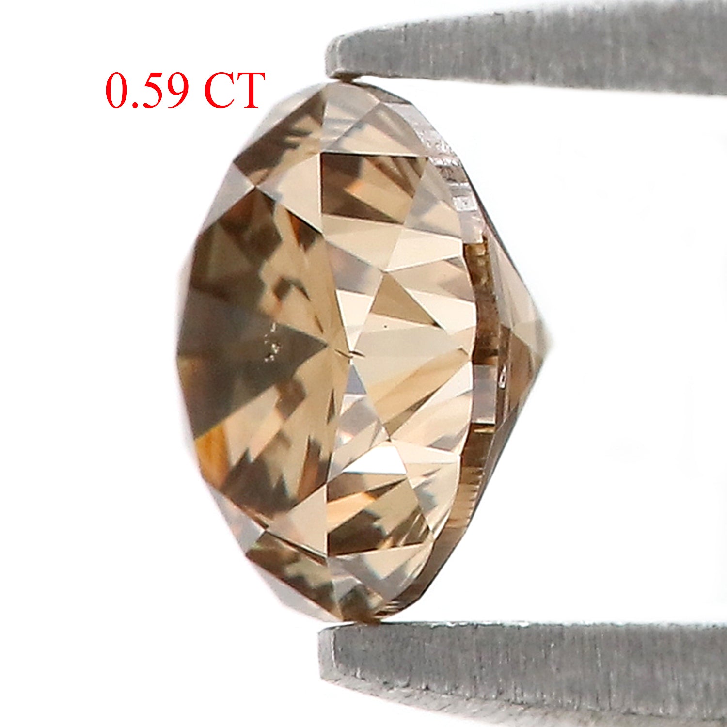 0.59 Ct Natural Loose Round Shape Diamond Brown Color Round Diamond 5.20 MM Natural Loose Brown Diamond Round Brilliant Cut Diamond LQ631