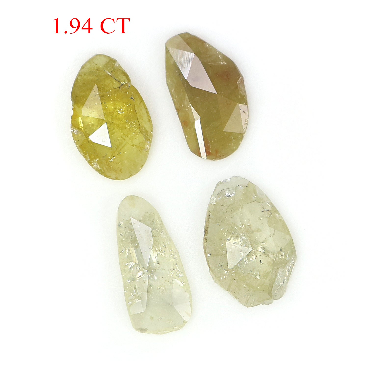 1.94 Ct Natural Loose Slice Shape Diamond Gray Color Slice Cut Diamond 7.65 MM Natural Diamond Yellow Color Slice Rose Cut Diamond NQ1192