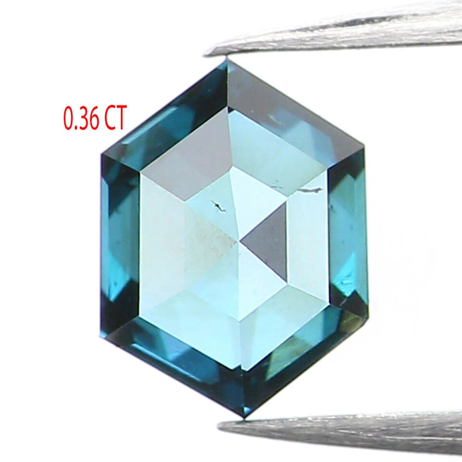 0.36 CT Natural Loose Hexagon Shape Diamond Blue Color Hexagon Shape Diamond 4.95 MM Natural Loose Diamond Blue Hexagon Cut Diamond NQ1410