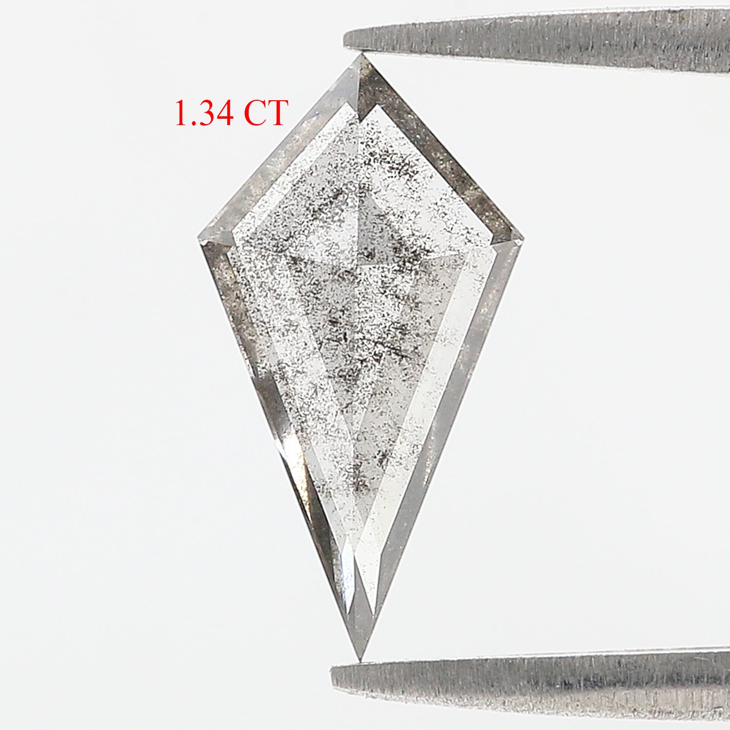1.34 CT Kite Rose Cut Salt And Pepper Lab Grown 13.70 MM Loose Diamond CVD Fancy Black Grey Color Lab Created Antique Cut Diamonds N2642