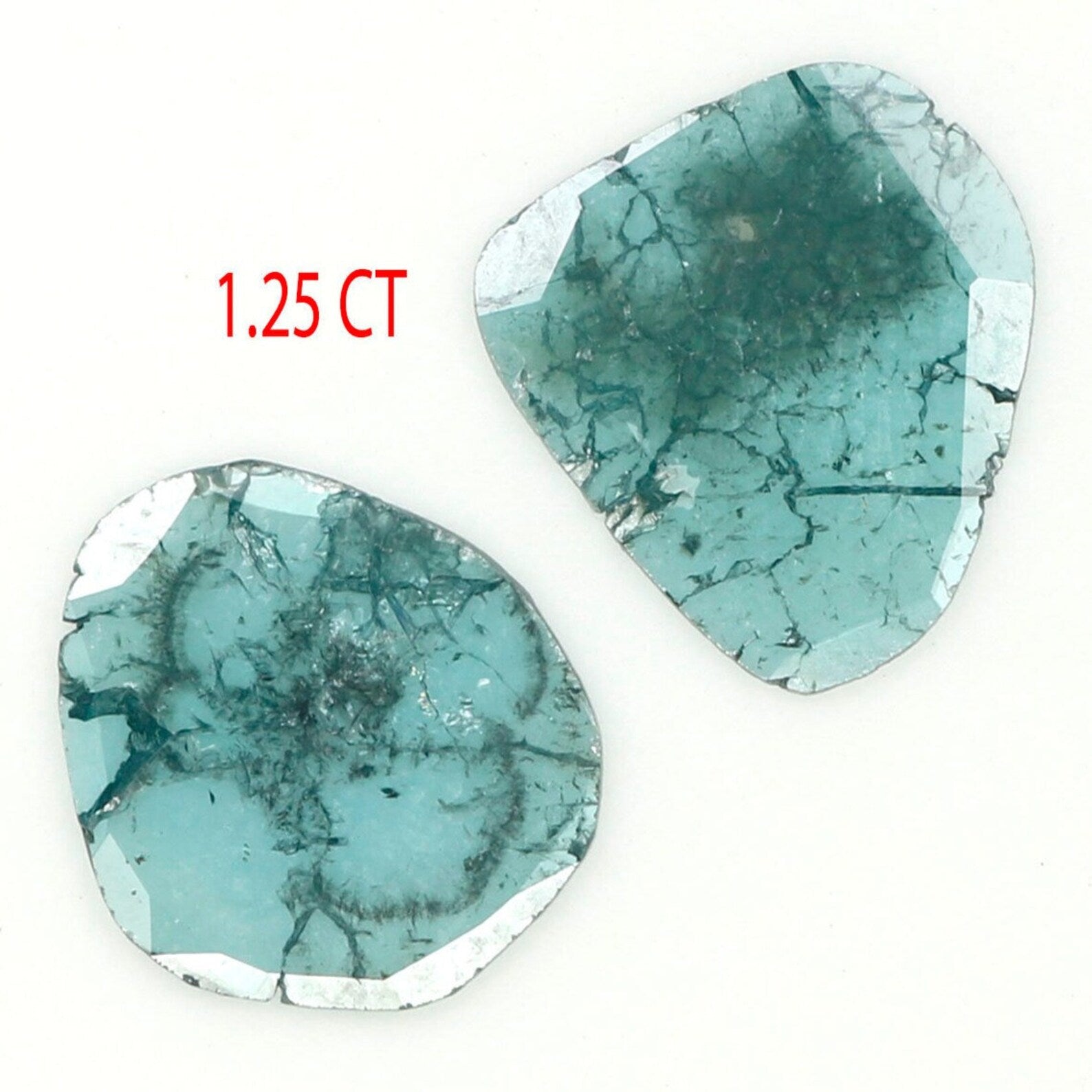 1.25 CT Natural Loose Slice Cut Diamond Blue Color Slice Diamond 10.00 MM Natural Loose Diamond Blue Color Slice Cut Diamond NQ1267