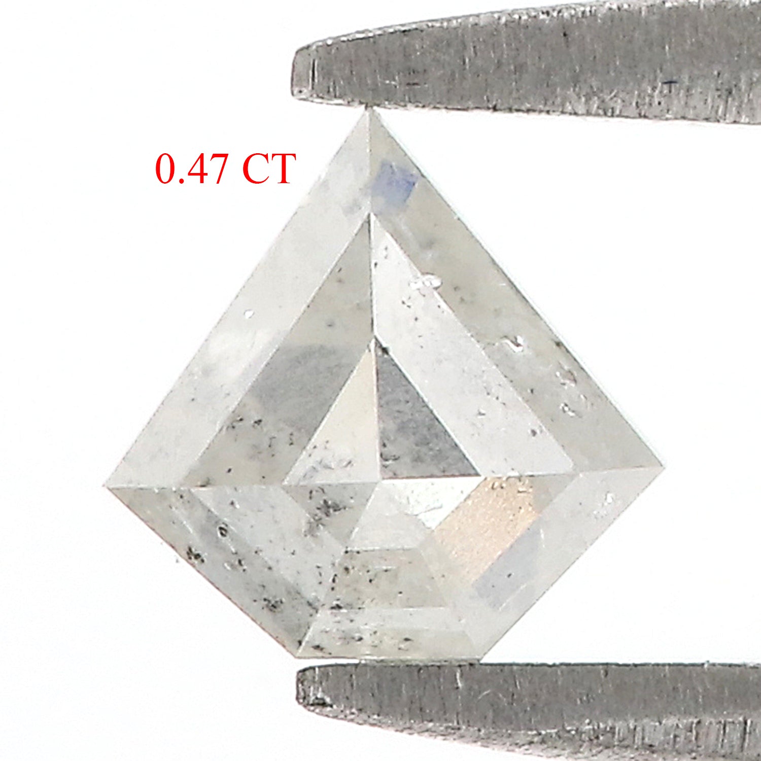 0.47 Ct Natural Loose Shield Shape Diamond Salt And Pepper Shield Shape Diamond 5.40 MM Natural Gray Color Shield Rose Cut Diamond QL9683