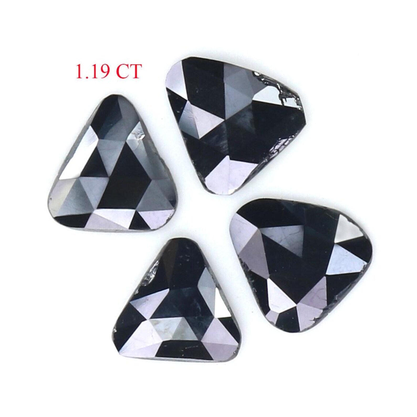 1.19 CT Natural Loose Slice Shape Diamond Black Color Slice Cut Diamond 5.95 MM Natural Loose Black Color Slice Irregular Cut Diamond NQ2253