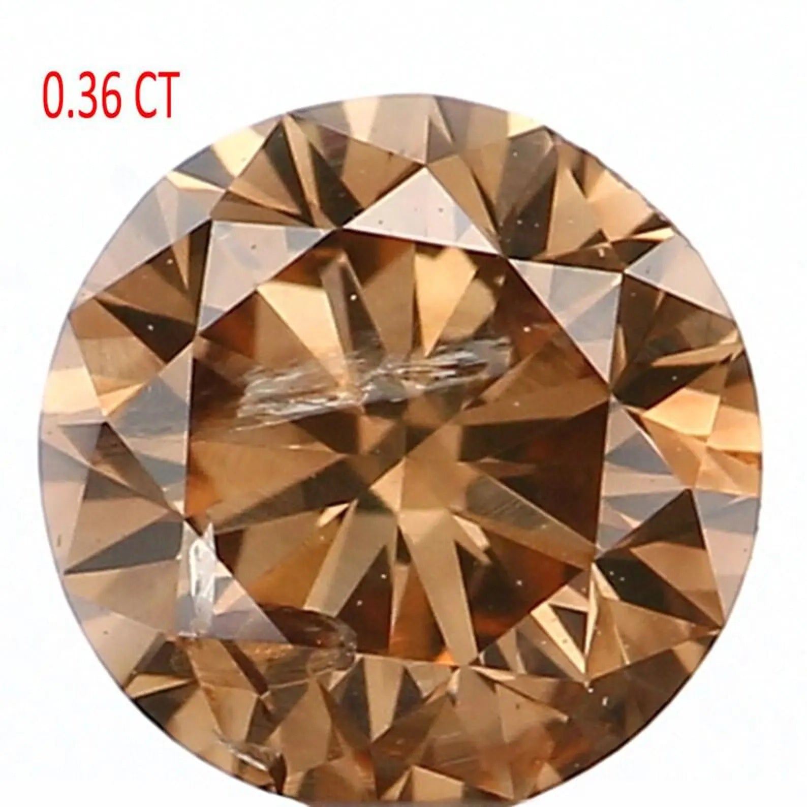 0.36 CT Natural Loose Round Shape Diamond Brown Color Round Cut Diamond 4.55 MM Natural Loose Brown Color Round Brilliant Cut Diamond NQ1080