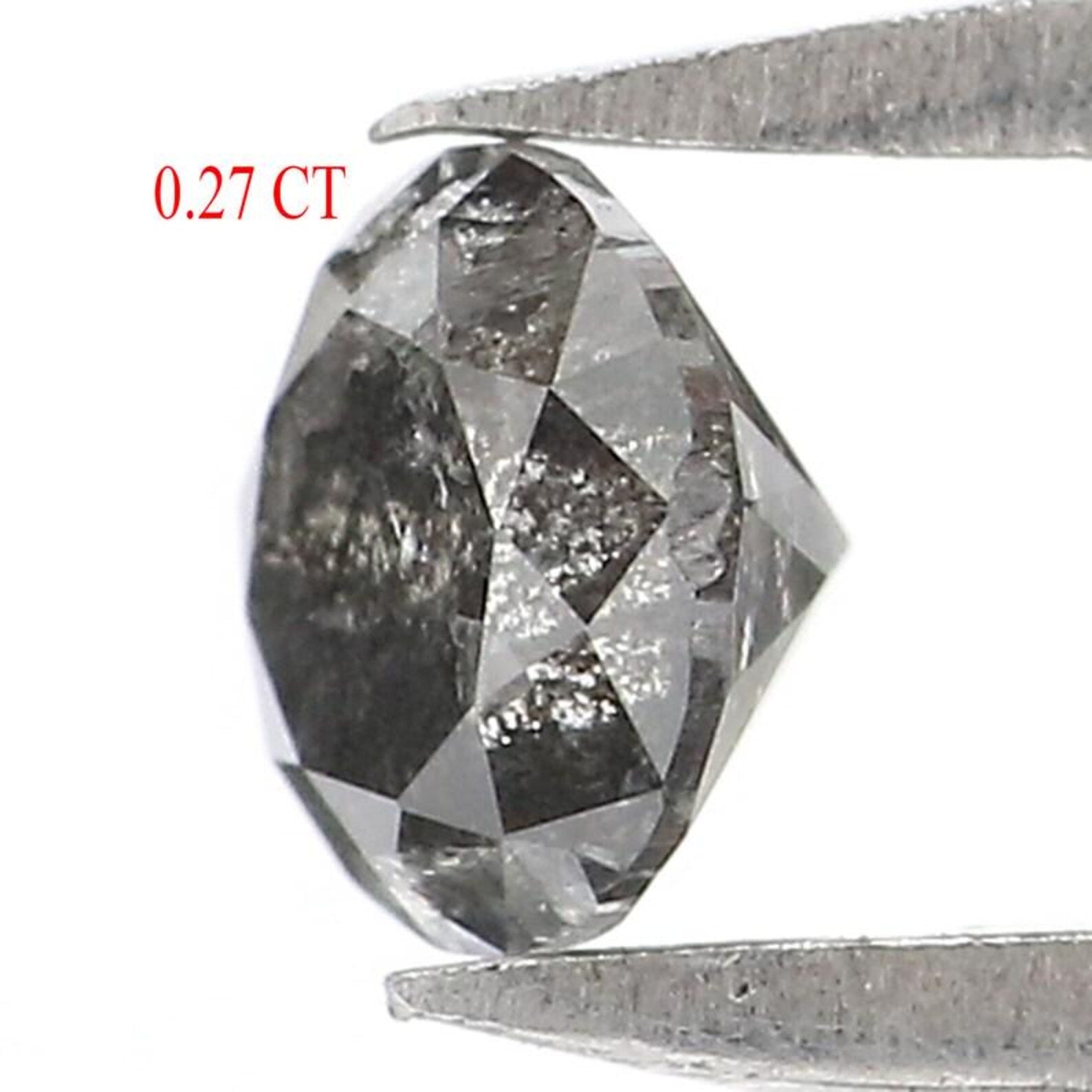 0.27 CT Natural Loose Round Shape Diamond Salt And Pepper Round Diamond 4.00 MM Natural Black Grey Color Round Brilliant Cut Diamond NQ9511