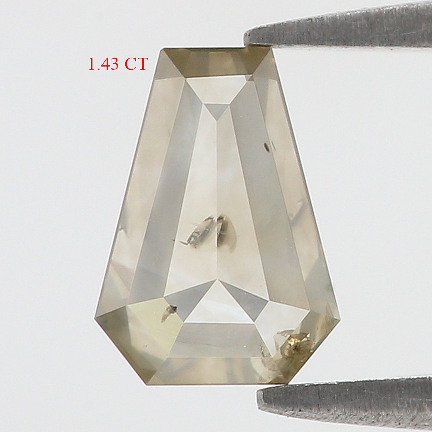 1.43 CT Natural Loose Coffin Diamond Grey Yellow Color Coffin Diamond 8.35 MM Natural Loose Diamond Grey Color Coffin Shape Diamond QL387