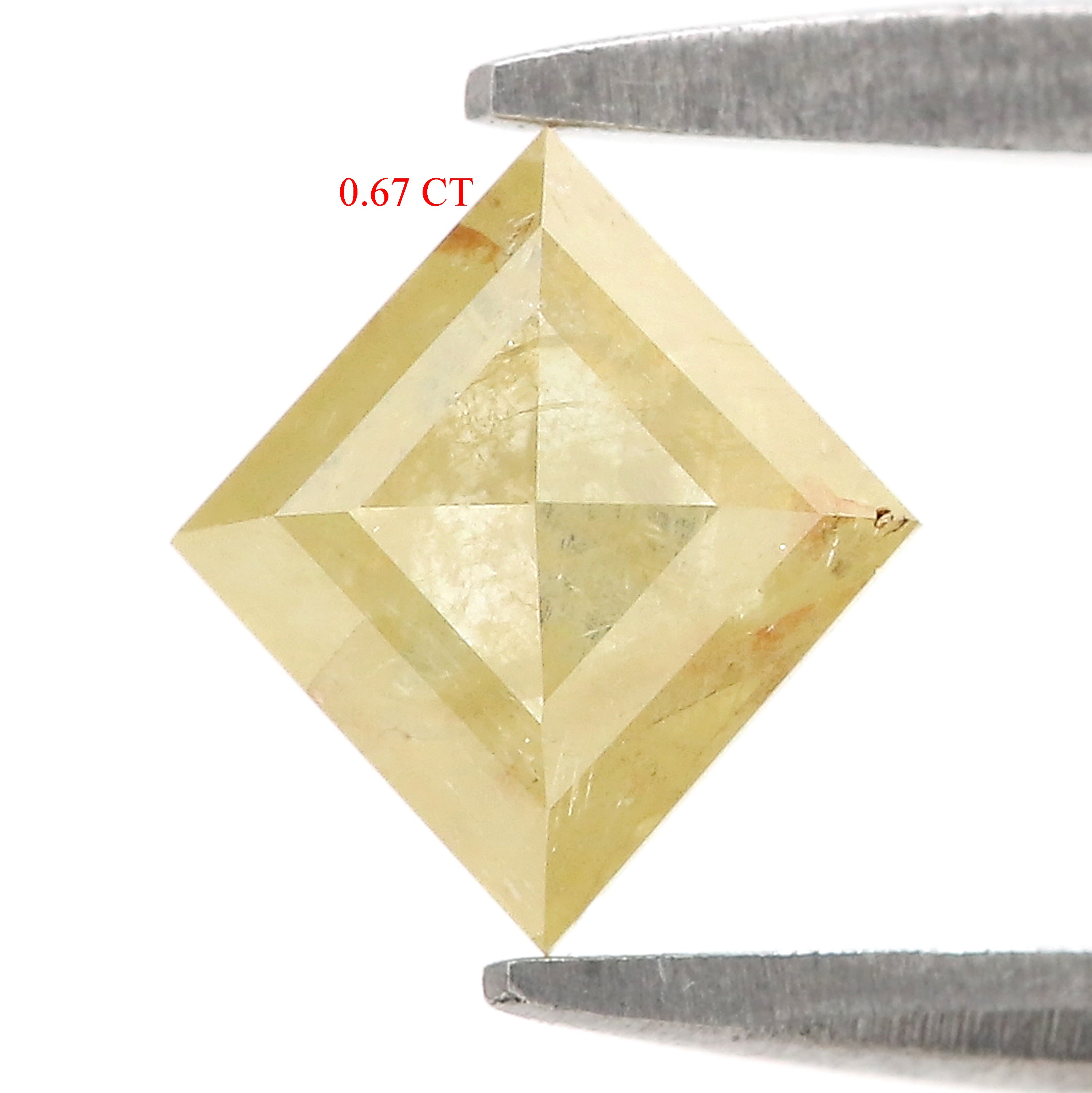 0.67 CT Natural Loose Kite Shape Diamond Yellow Color Kite Cut Diamond 7.40 MM Natural Loose Diamond Kite Shape Rose Cut Diamond N2672