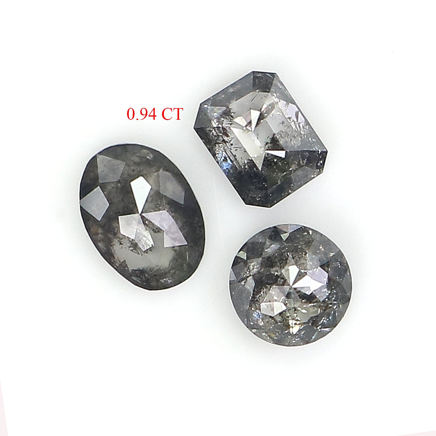 0.94 CT Natural Loose Mix Shape Diamond Salt And Pepper Mix Shape Diamond 4.10 MM Natural Black Grey Color Mix Shape Rose Cut Diamond LQ195