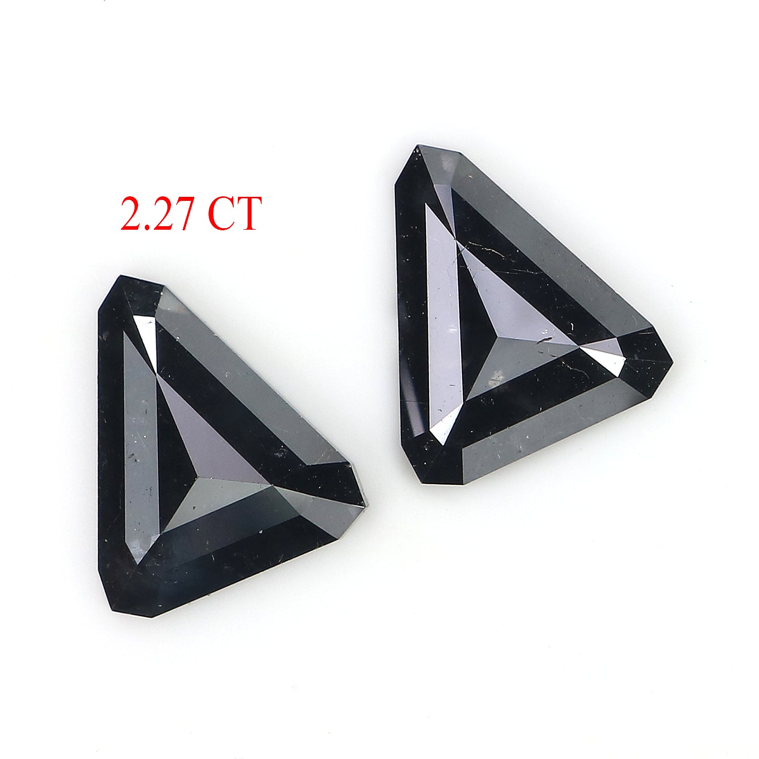 2.27 Ct Natural Loose Triangle Shape Pair Diamond Black Color Diamond 9.25 MM Natural Triangle Diamond Triangle Cut Pair Diamond LQ3039