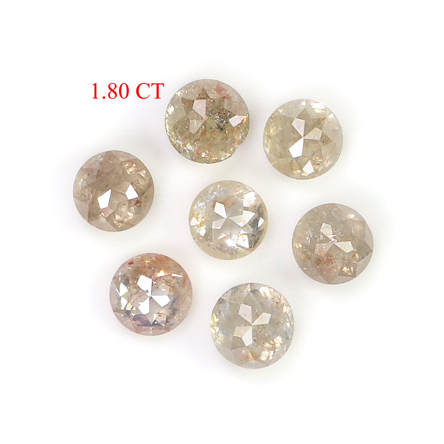 1.80 CT Natural Loose Round Rose Cut Diamond Brown Color Round Shape Diamond 3.50 MM Natural Loose Grey Color Round Rose Cut Diamond L1703