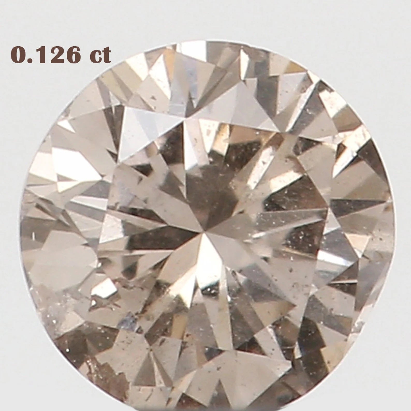 0.126 Ct Natural Loose Round Shape Diamond Brown Color Round Cut Diamond 3.20 MM Natural Loose Diamond Round Brilliant Cut Diamond N7834
