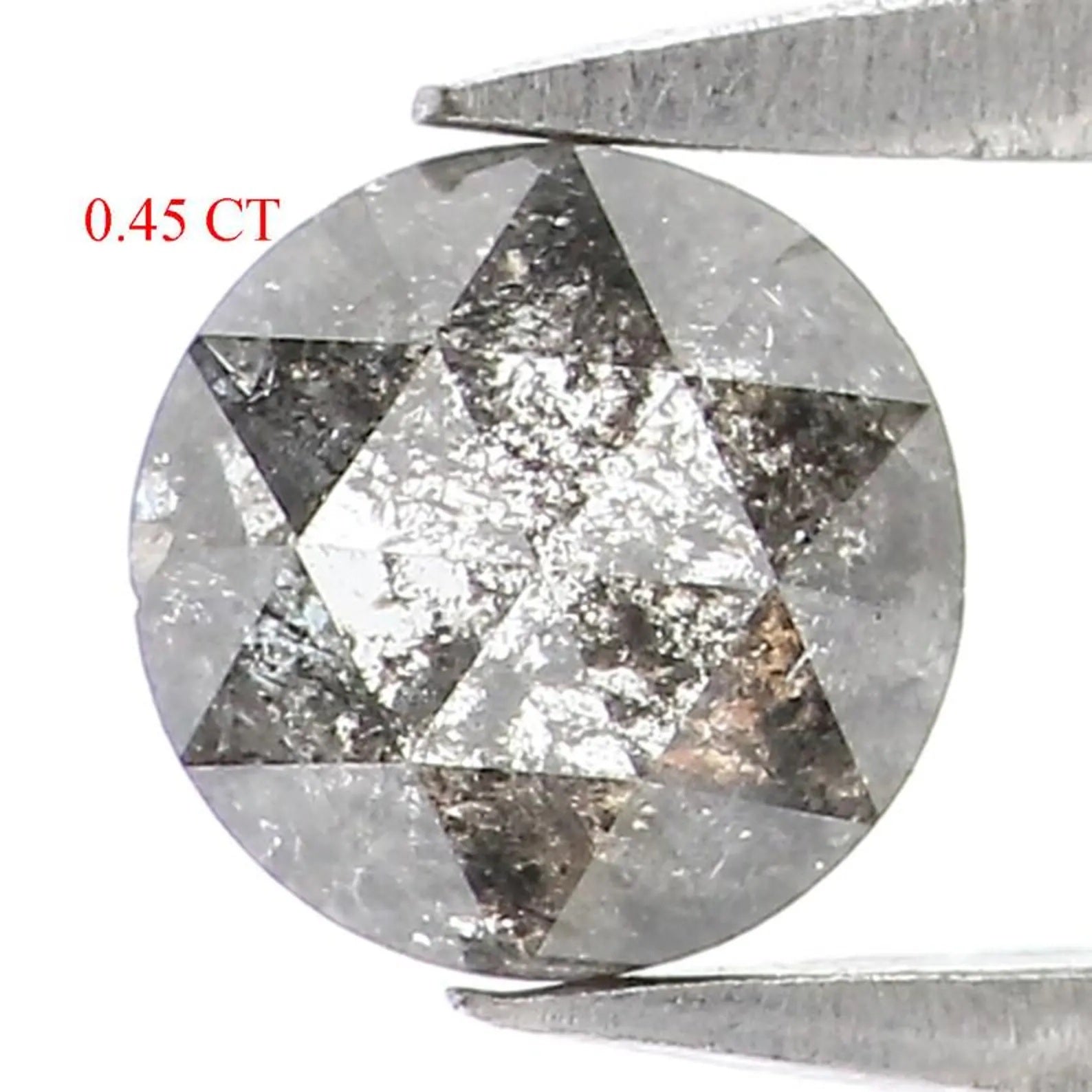 0.45 CT Natural Loose Round Shape Diamond Salt And Pepper Round Diamond 4.70 MM Natural Loose Black Grey Color Round Rose Cut Diamond NQ2336