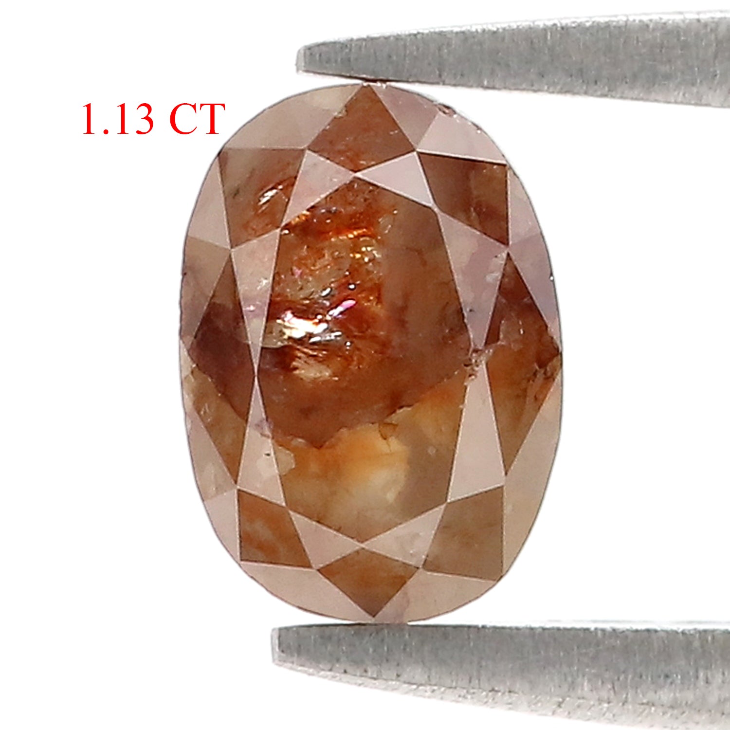 Natural Oval Brown Diamond 1.13 CT Loose Rose Cut Brown Stone 7.25 MM Rustic Diamond Oval Diamond For Custom Engagement Ring L3641