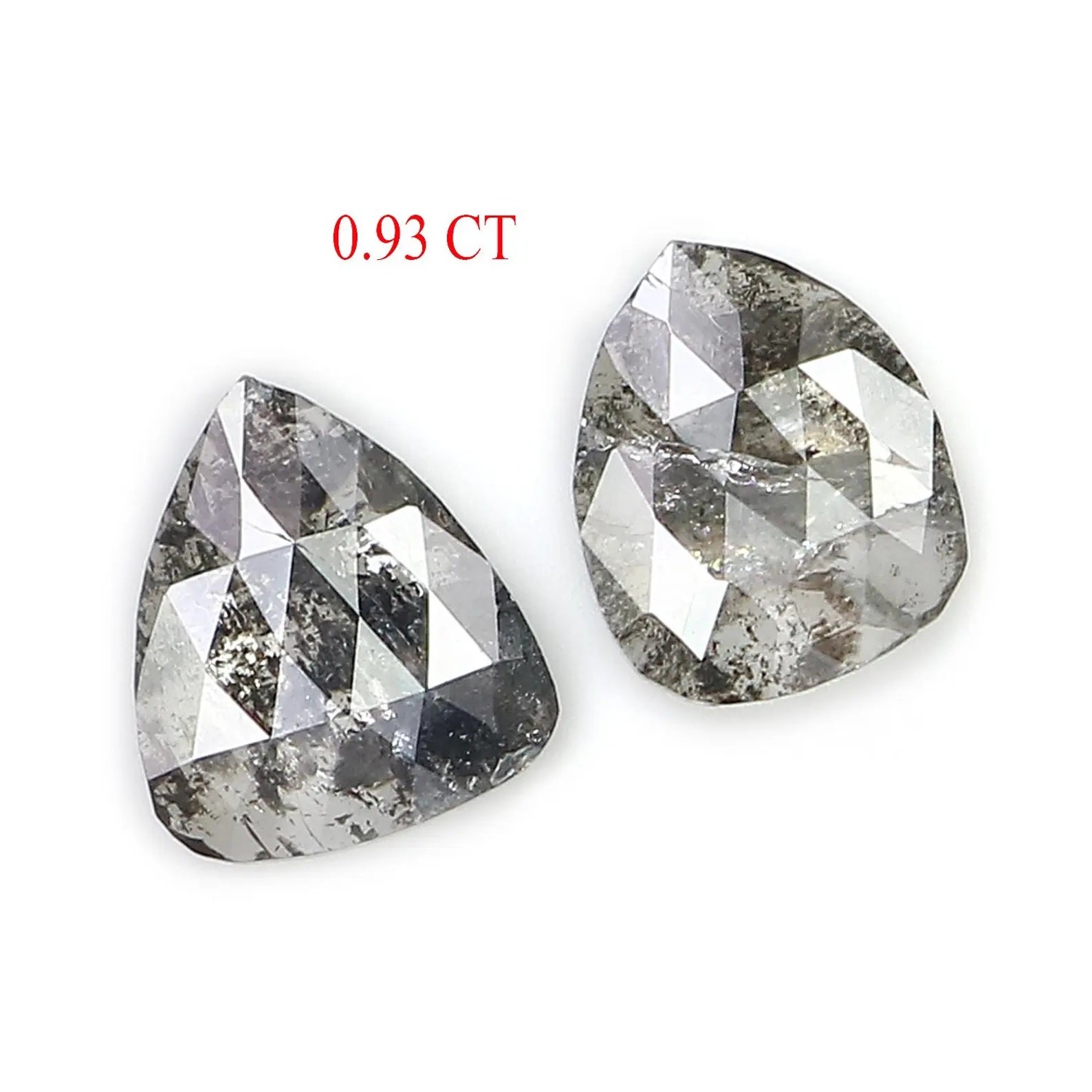 0.93 CT Natural Loose Pear Shape Pair Diamond Salt And Pepper Pear Diamond 6.30 MM Natural Black Gray Color Pear Rose Cut Diamond NQ8434