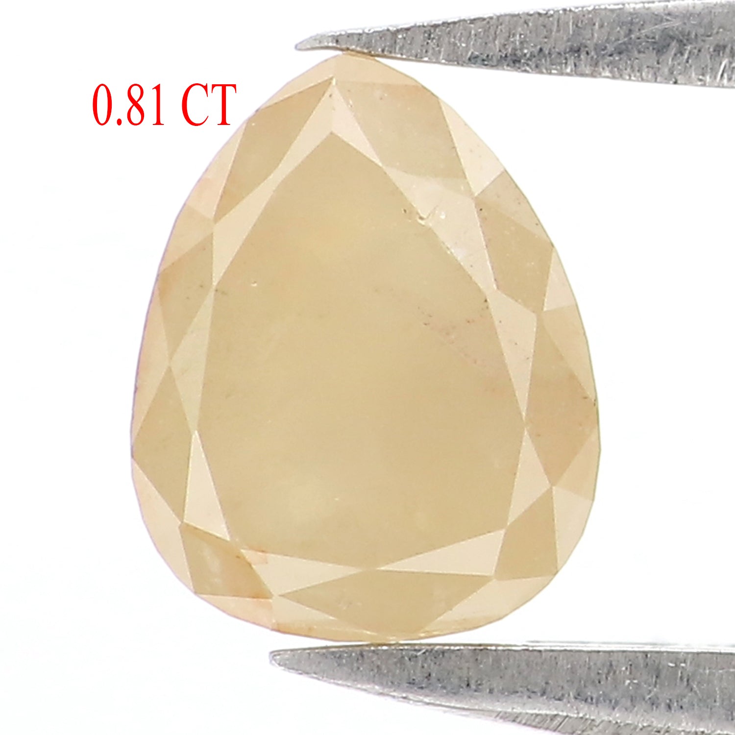 0.81 CT Natural Loose Pear Shape Diamond Yellow Color Pear Cut Diamond 6.55 MM Natural Loose Yellow Color Pear Rose Cut Diamond KQ2682