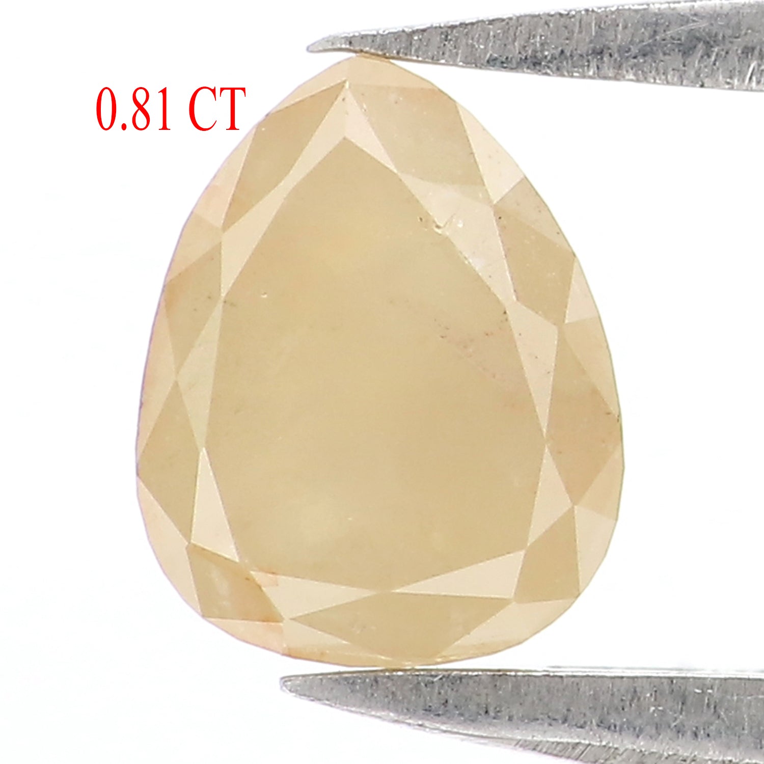 Natural Loose Pear Diamond, Yellow Color Pear Cut Diamond, Natural Loose Diamond, Pear Rose Cut Diamond, 0.81 CT Pear Shape Diamond KR2682