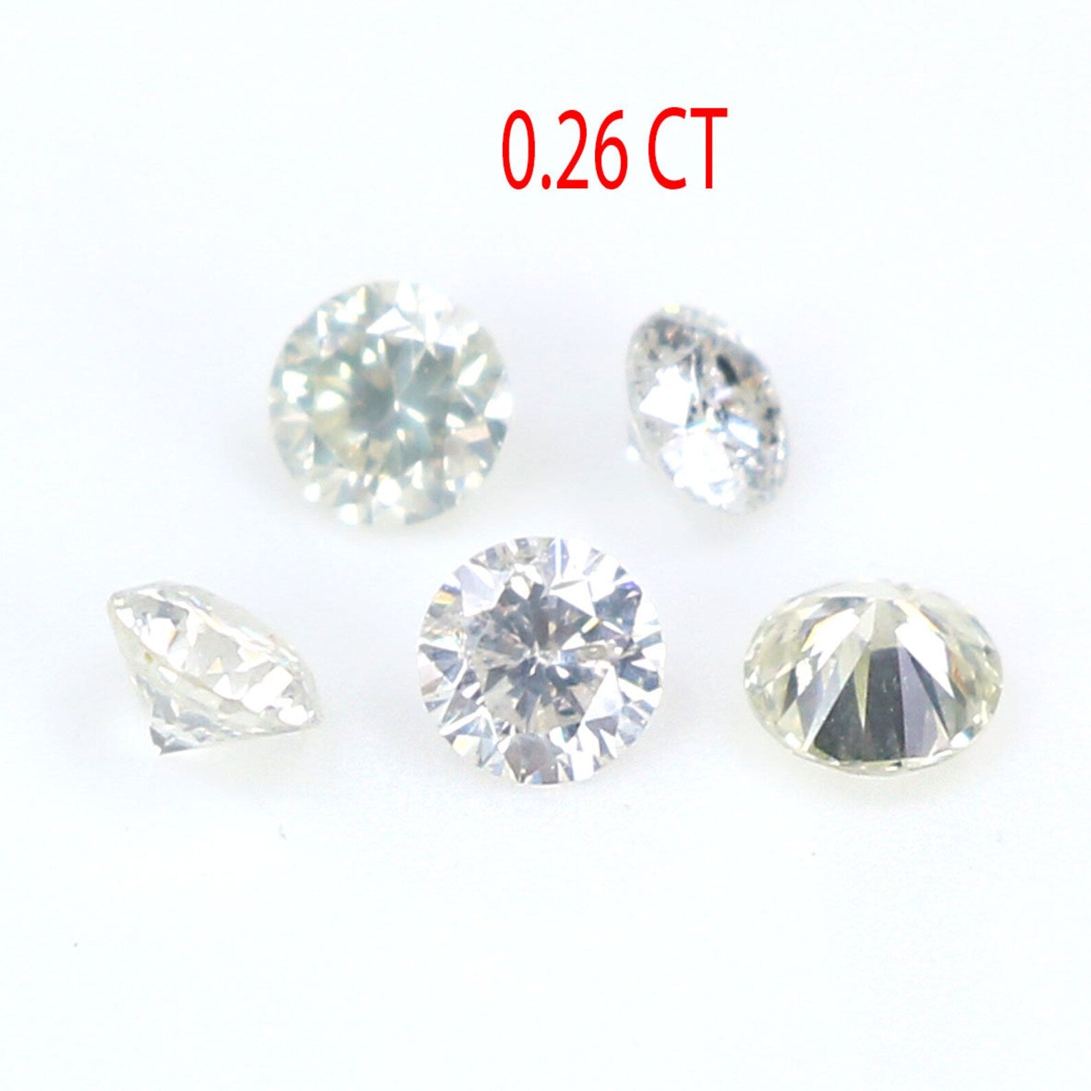 0.26 CT Natural Loose Round Shape Diamond Fancy White Color Round Diamond 2.20 MM Natural Loose Diamond Round Brilliant Cut Diamond N7286