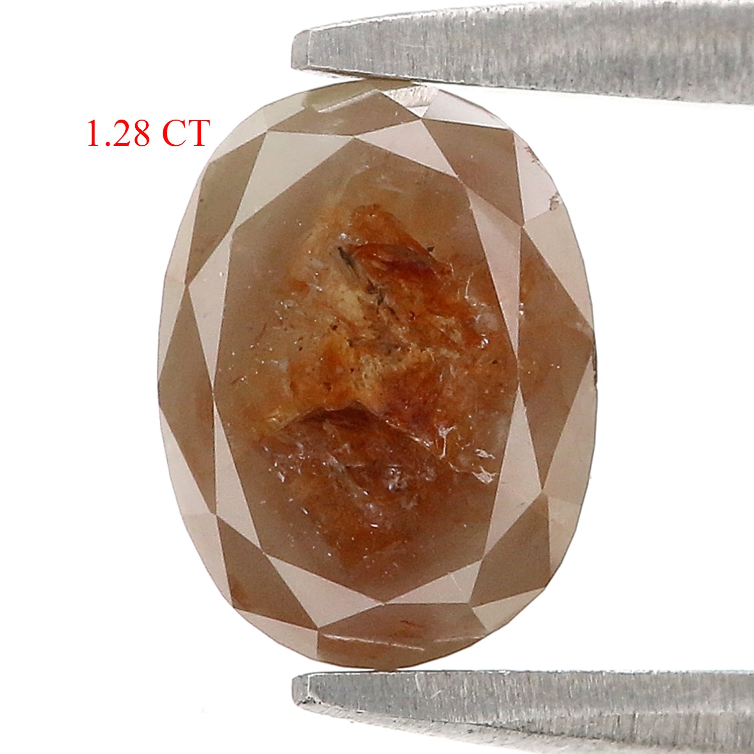 Natural Oval Brown Diamond 1.28 CT Loose Rose Cut Brown Stone 7.40 MM Rustic Diamond Oval Diamond For Custom Engagement Ring L3659