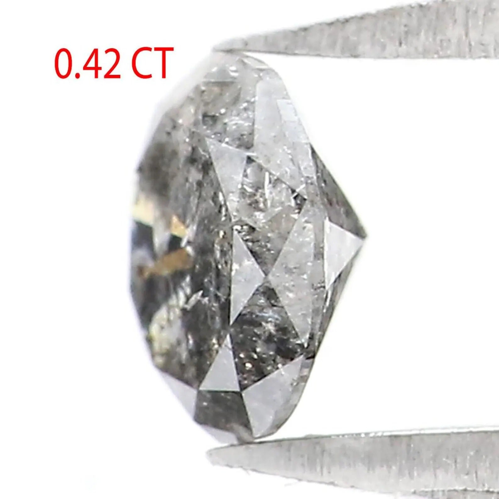 0.42 CT Natural Loose Round Shape Diamond Salt And Pepper Round Diamond 5.00 MM Natural Black Grey Color Round Brilliant Cut Diamond NQ9521