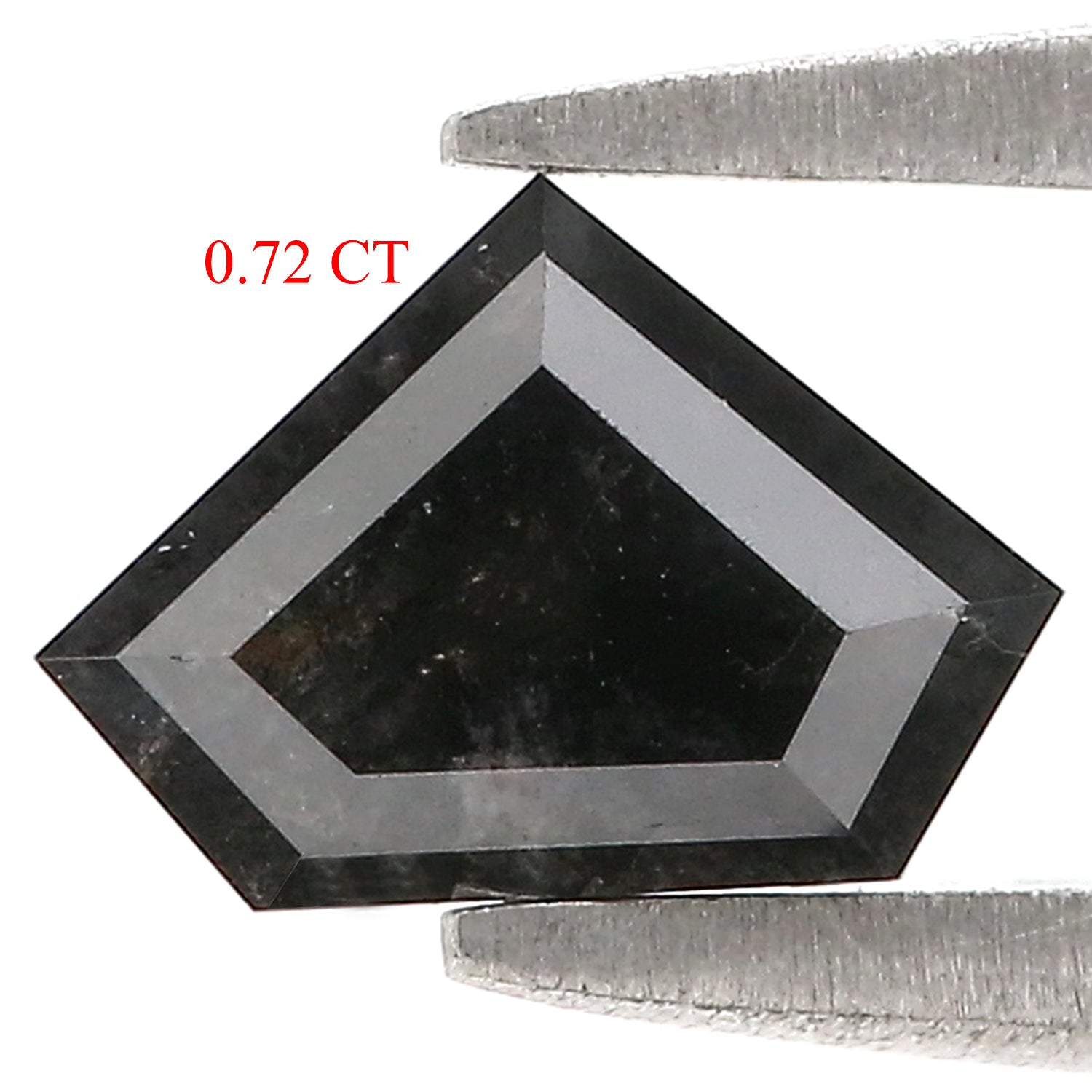 Natural Shield Black Diamond 0.72 CT Loose Rose Cut Black Stone 5.20 MM Rustic Diamond Shield Diamond For Custom Engagement Ring L3650