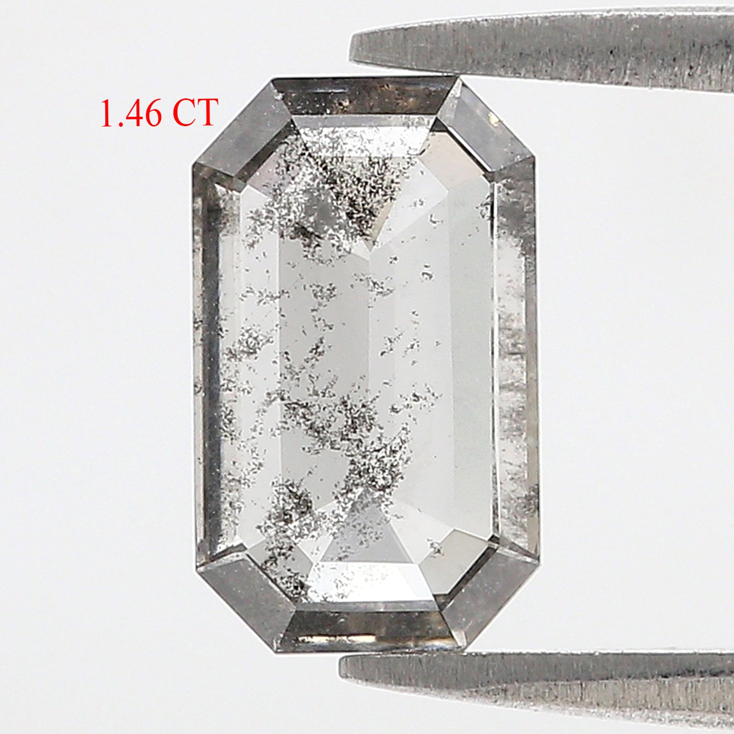1.46 CT Emerald Rose Cut Salt And Pepper Lab Grown 10.15 MM Loose Diamond CVD Fancy Black Grey Color Lab Created Antique Cut Diamonds N2631