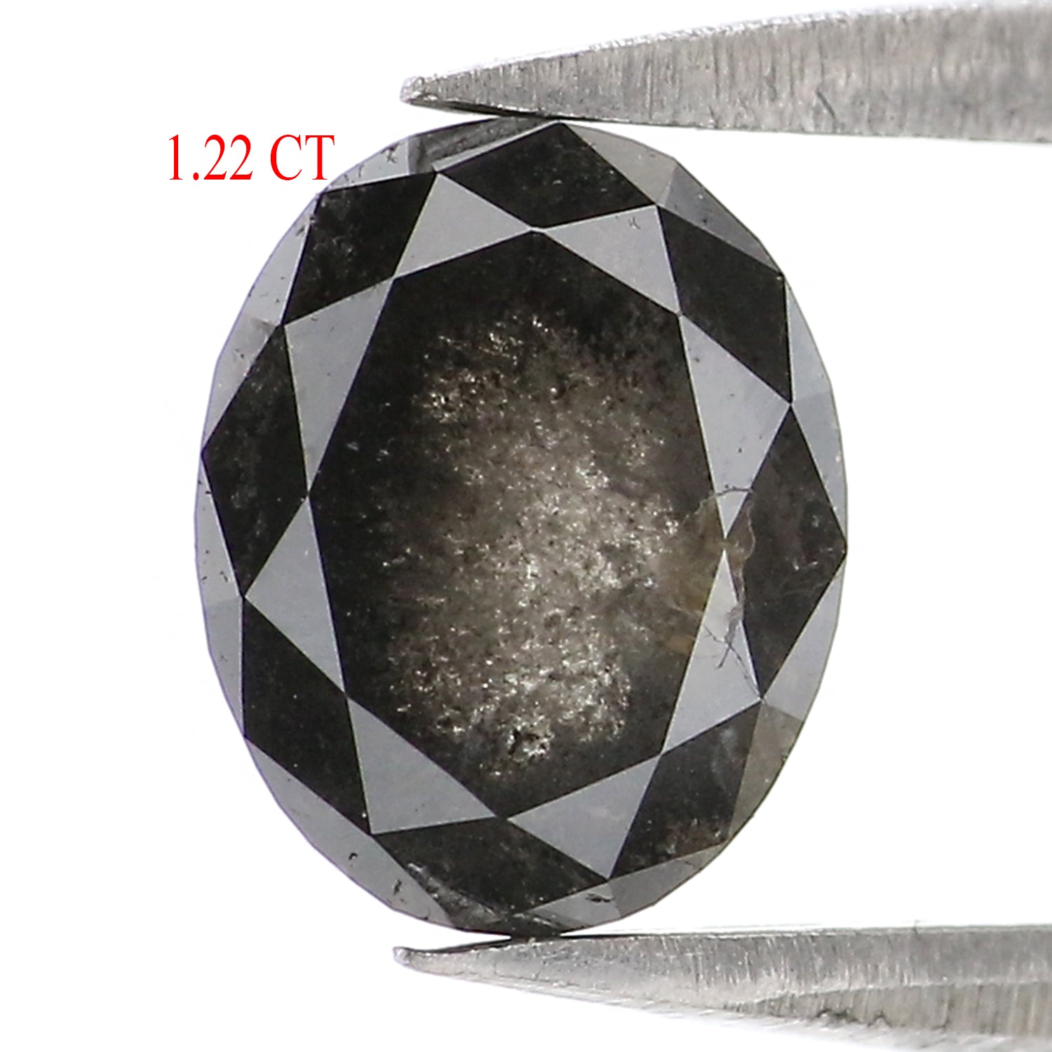 1.22 CT Natural Loose Oval Shape Diamond Salt And Pepper Oval Cut Diamond 7.00 MM Natural Black Grey Diamond Oval Rose Cut Diamond LQ2974