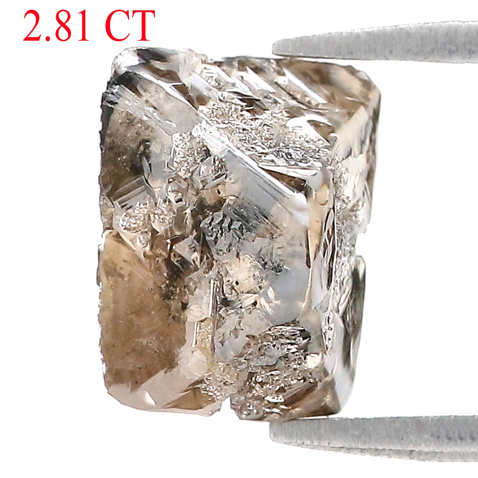 2.81 CT Natural Loose Rough Shape Diamond Brown Color Rough Cut Diamond 9.55 MM Natural Loose Brown Color Rough Irregular Cut Diamond N145