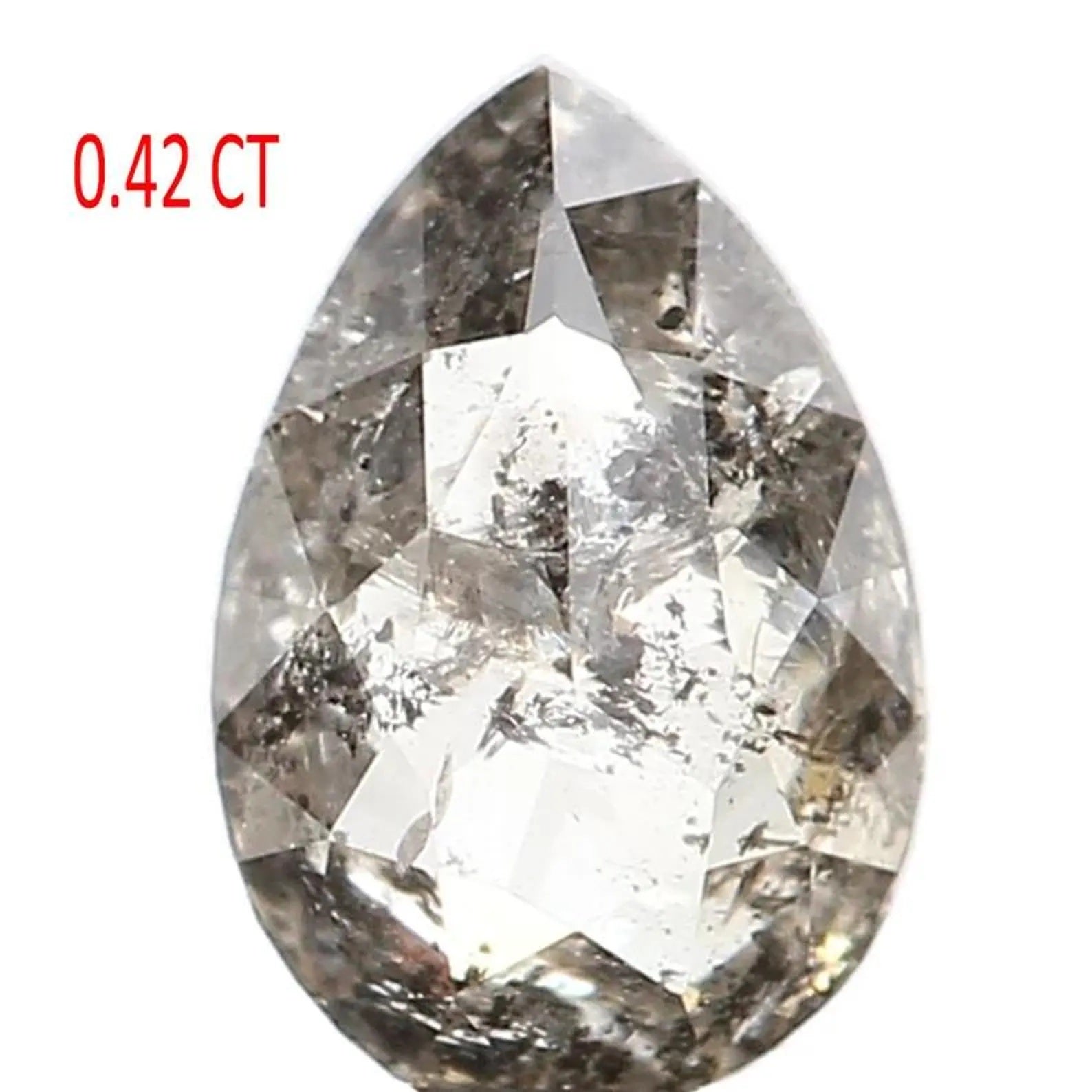0.42 Ct Natural Loose Pear Shape Diamond Salt And Pepper Pear Cut Diamond 6.00 MM Natural Loose Black Grey Diamond Color Pear Diamond NQ1012