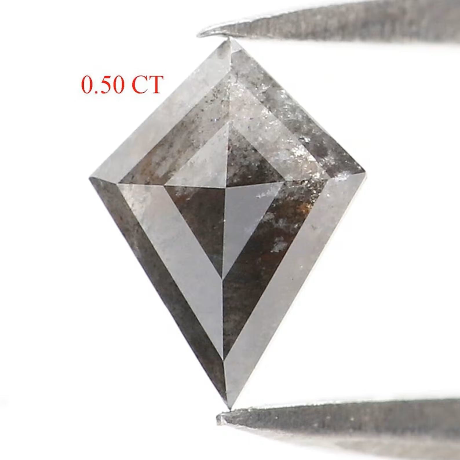 0.50 CT Natural Loose Kite Shape Diamond Salt And Pepper Kite Cut Diamond 7.00 MM Natural Loose Diamond Black Grey Kite Shape Diamond QN2267