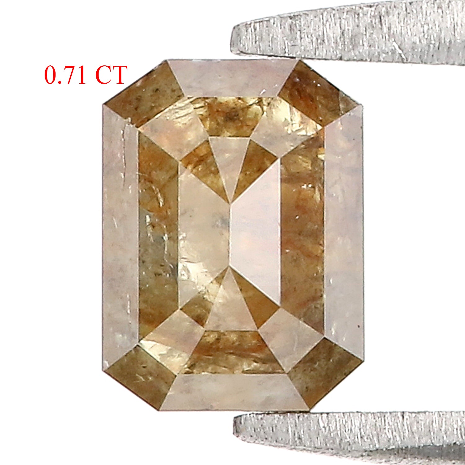 0.71 Ct Natural Loose Emerald Cut Diamond Green Brown Color Emerald Shape Diamond 6.35 MM Natural Loose Diamond Emerald Shape Diamond QL496
