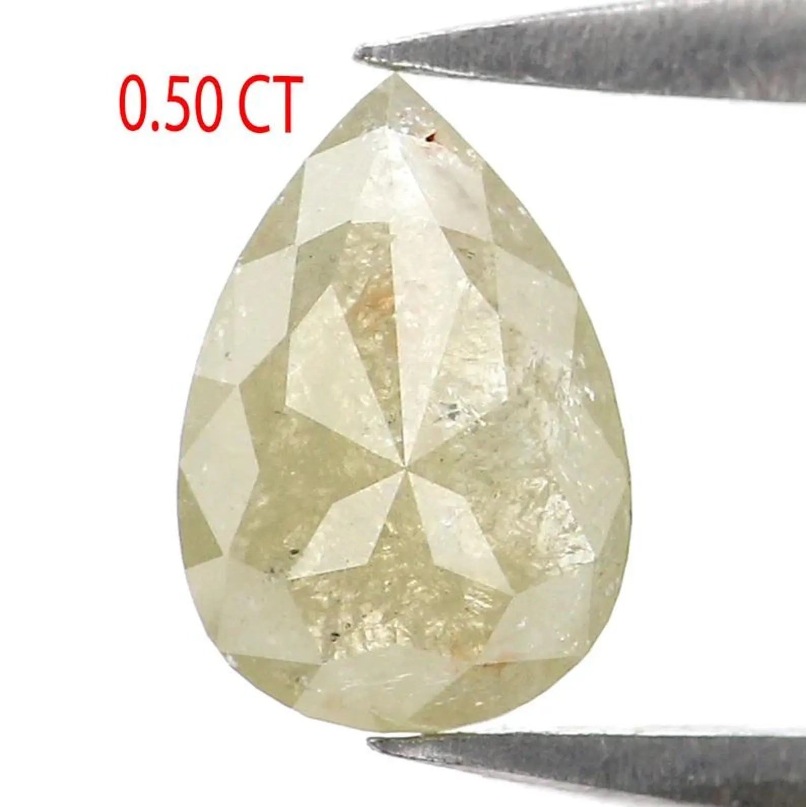 0.50 CT Natural Loose Pear Shape Diamond Yellow Color Pear Diamond 6.75 MM Natural Loose Diamond Grey Color Pear Rose Cut Diamond NQ2137